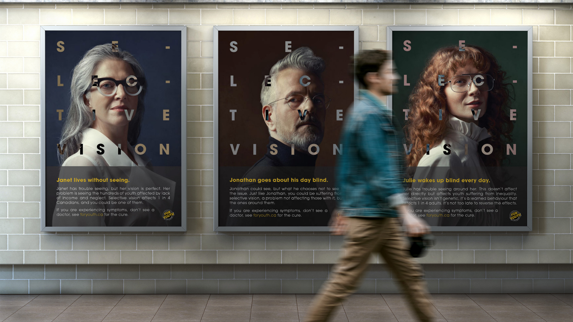 For Youth Initiative mock campaign transit ad design