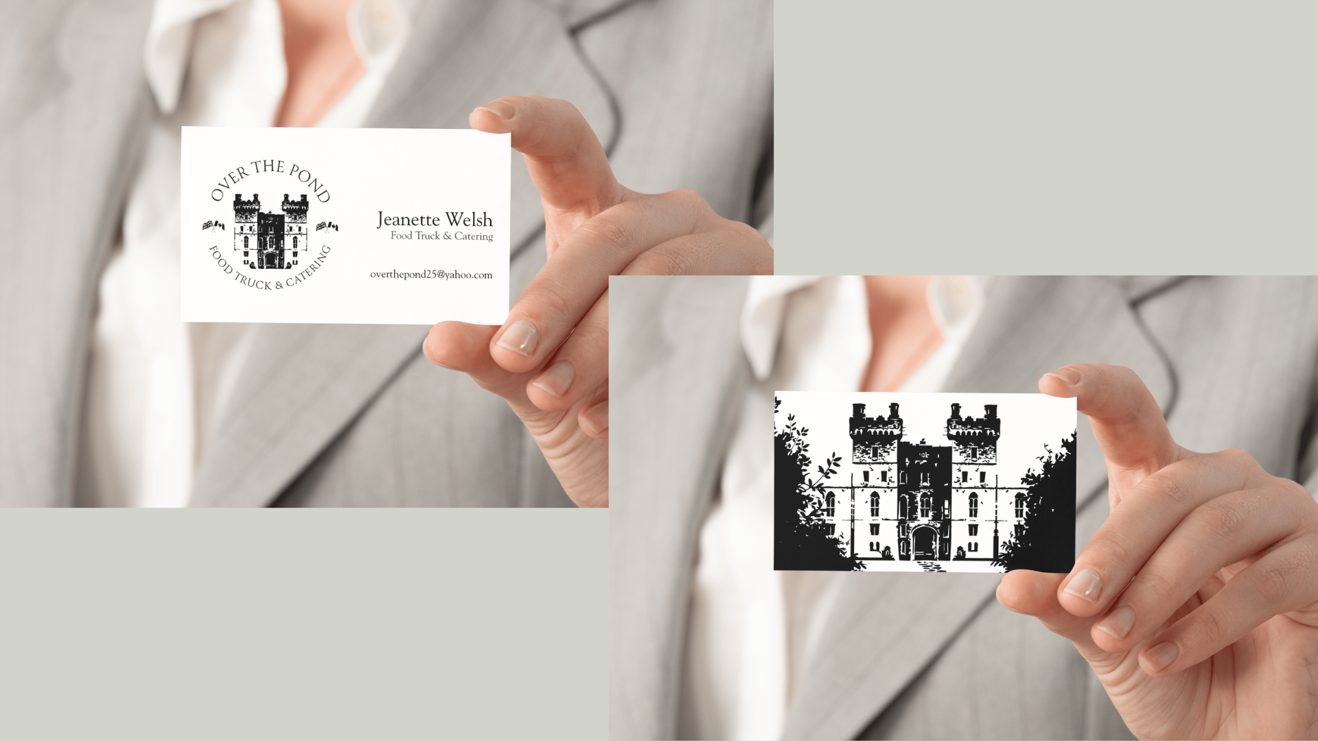 Business card design for Over The Pond Food Truck & Catering