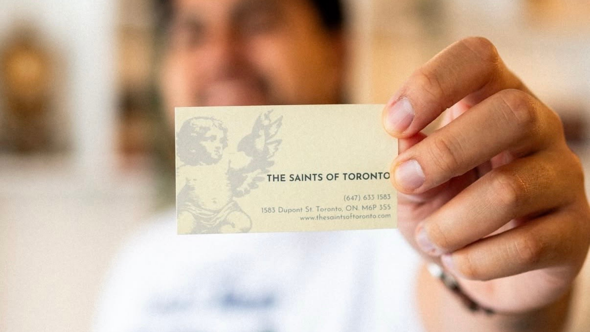 Business card design for The Saints of Toronto Barbershop