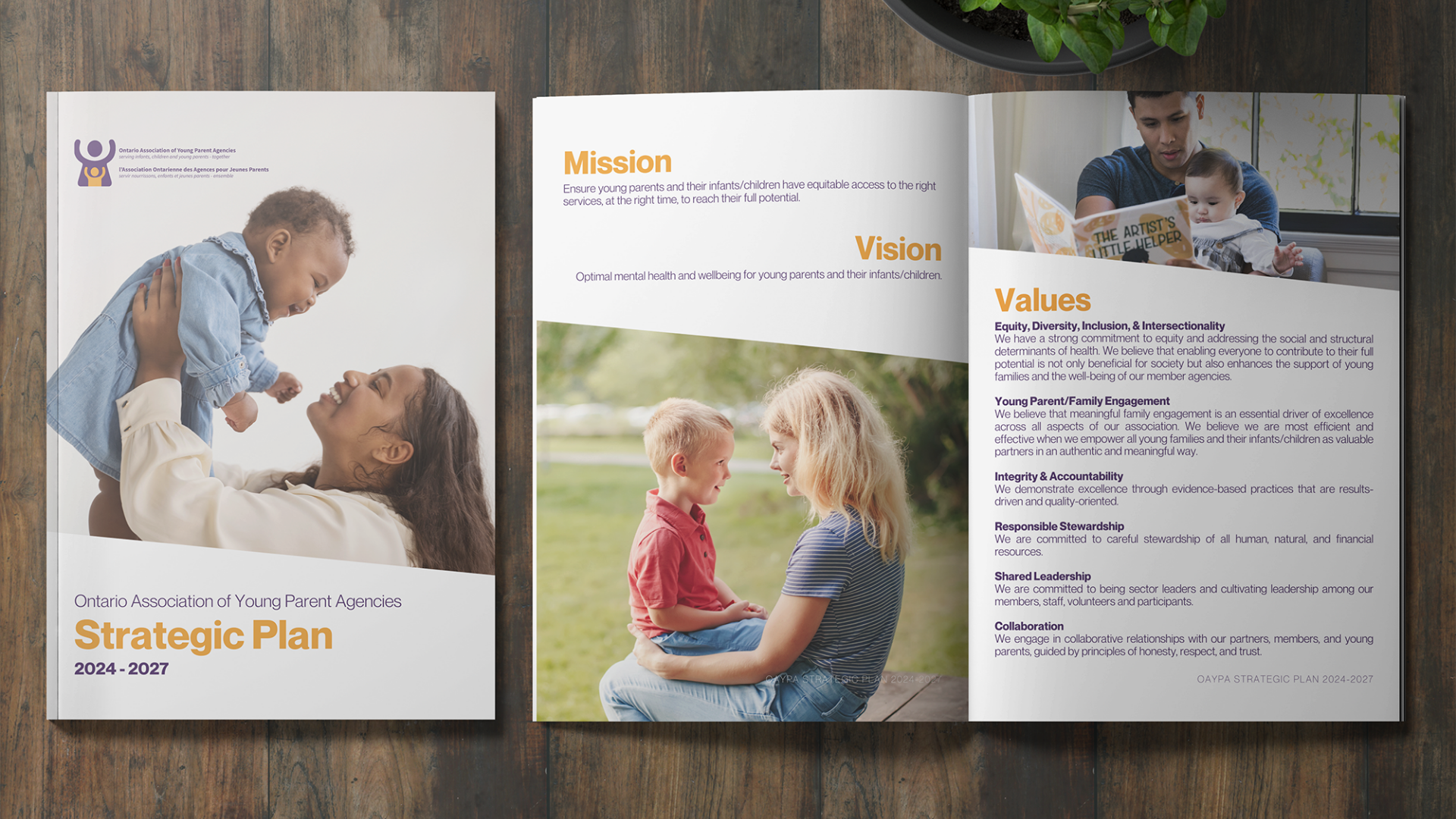 Document layout design for OAYPA's strategic plan