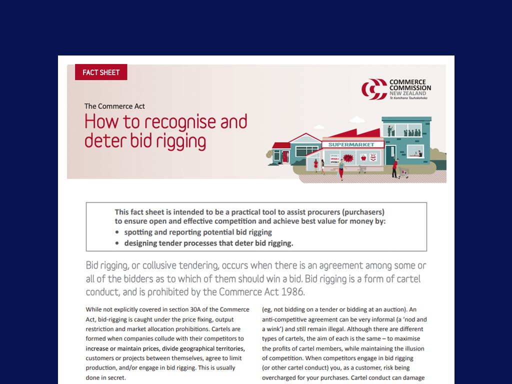 How to recognise and deter bid rigging