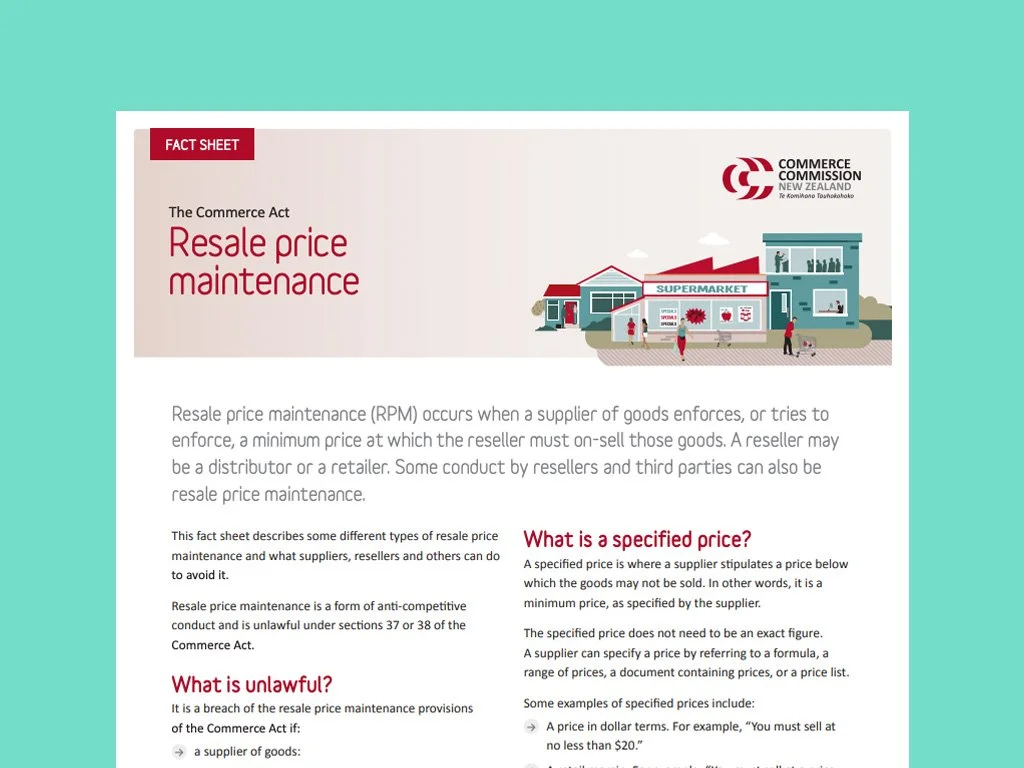 Resale price maintenance fact sheet