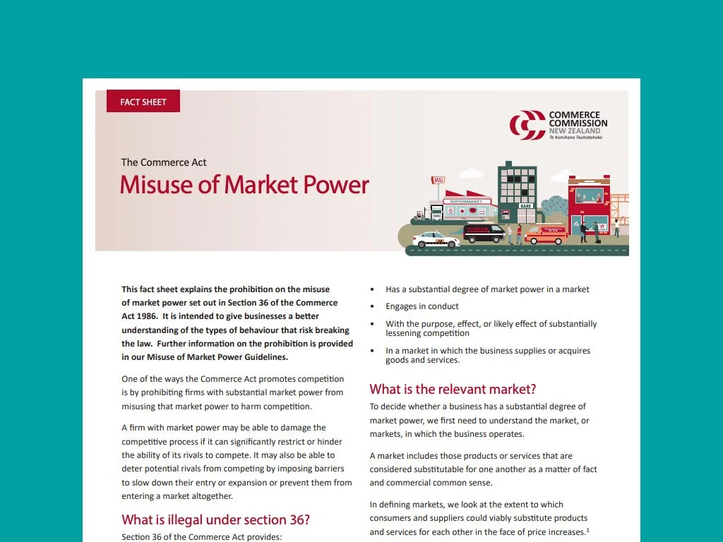 Misuse of market power fact sheet