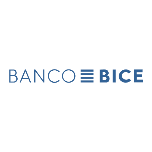 Logotipo del Banco BICE en colores azul y negro.