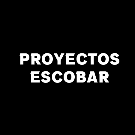 Texto en fondo negro que dice 'Proyectos Escobar'