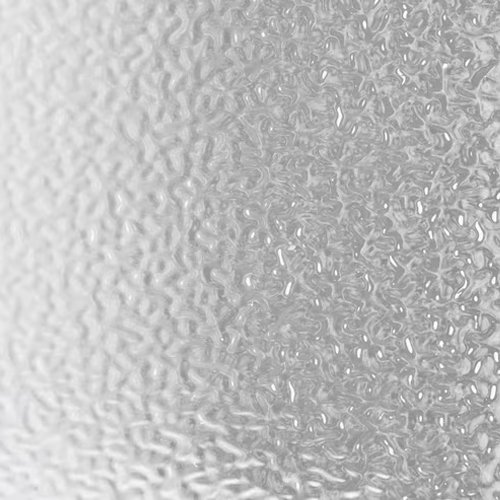 Superficie de vidrio con textura de burbujas o gotas de agua en un lado.