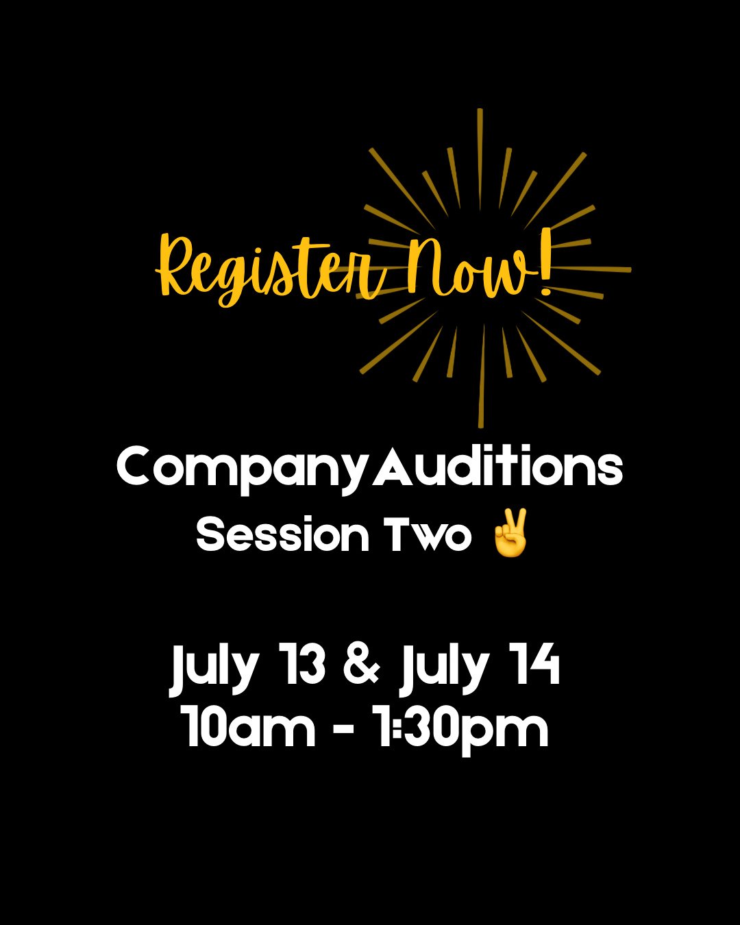 Interested on trying out for one of our company teams? 💃 

If you missed the June tryouts - you&rsquo;re in luck! We have another round of tryouts happening soon! 

The second round of tryouts will take place Monday, July 13 and Tuesday, July 14th f