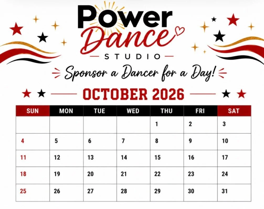 📅❤️💛 PICK A DATE. SUPPORT A DANCER! 💃

Some of our Power Dance Company dancers are kicking off individual fundraisers via an October Calendar Fundraiser! 

It&rsquo;s simple! Pick a date (or a few!) in October and donate the dollar amount that mat