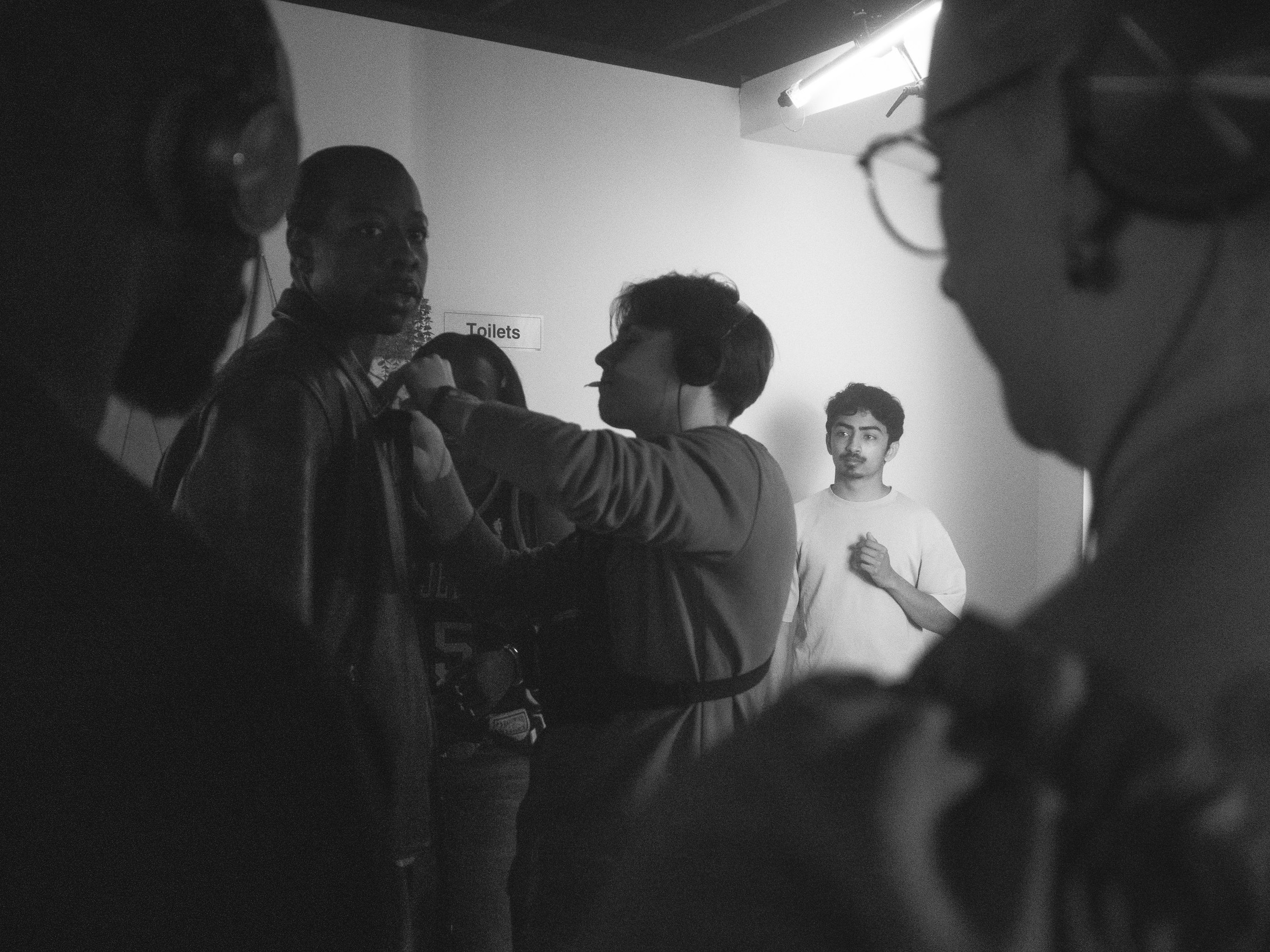 Sound recordist on set