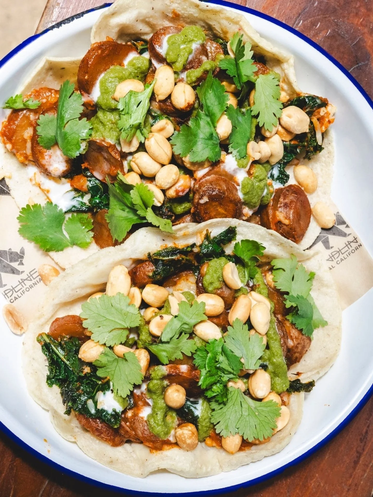 🌮Let's talk tacos-- Our Expat Veggie Taco is now changing to potatoes for spring! 

For this veggie taco, we roast fingerling potatoes in a chorizo spice then toss them with a peanut salsa to order.  Next we saut&eacute; kale with the potatoes befor