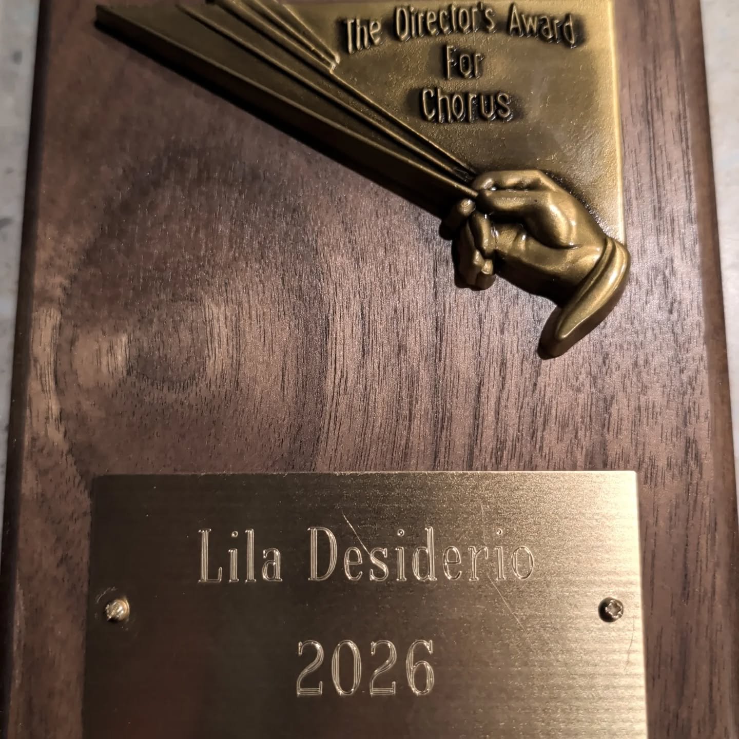 Proud to share that I was one of two recipients of  The Director's Award For Chorus at last night's spring concert. Thank you Mrs. Bohn for everything you've taught me over the last three years. Bring on high school and all of the choir, theatre, and