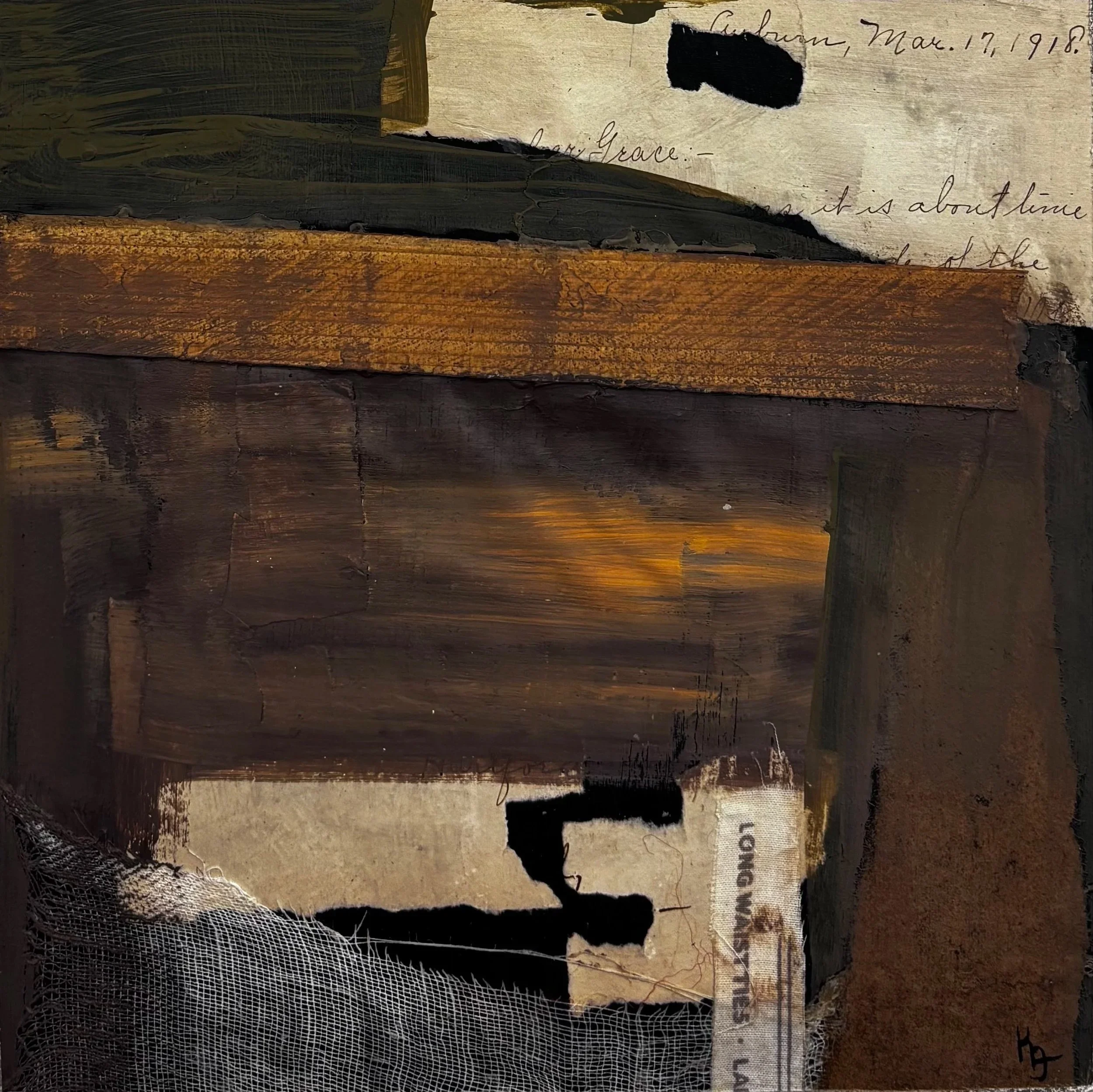 Letter Echoes 1 - Mixed Media & Wood - 8x8x - $100