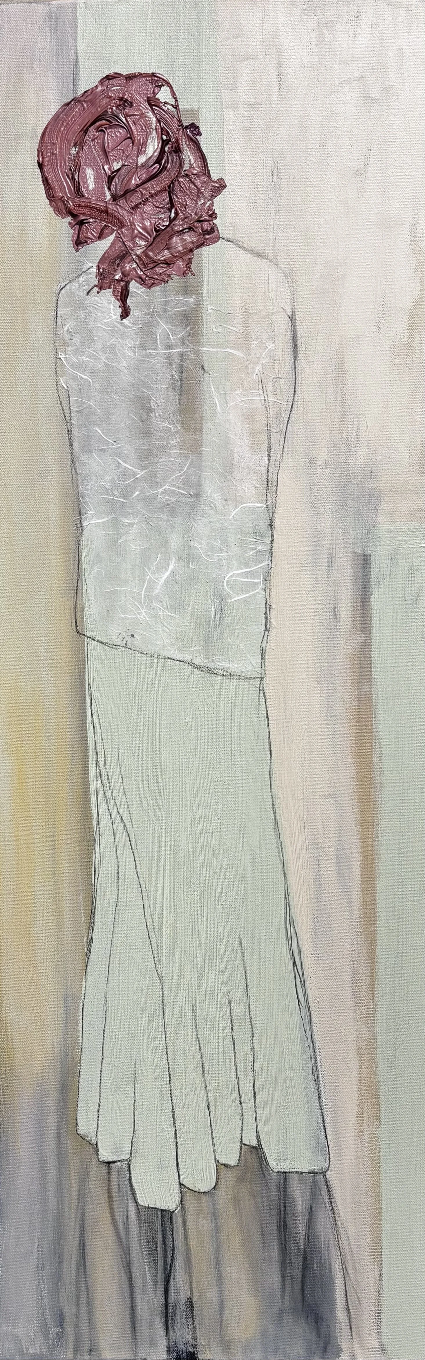 Village Woman - Mixed Media - 12x36 - $450