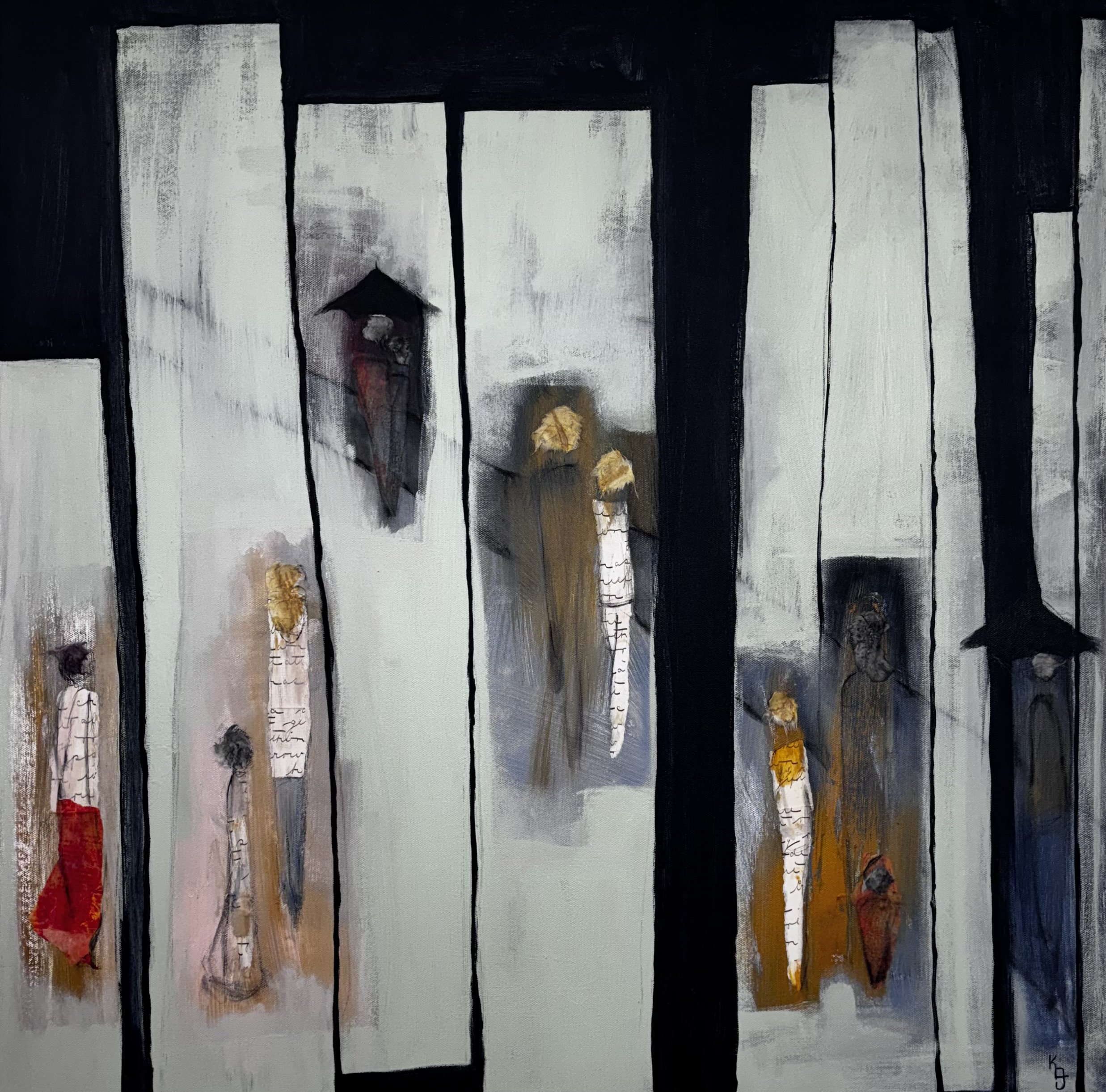 City People - Mixed Media - 30x30 - $675