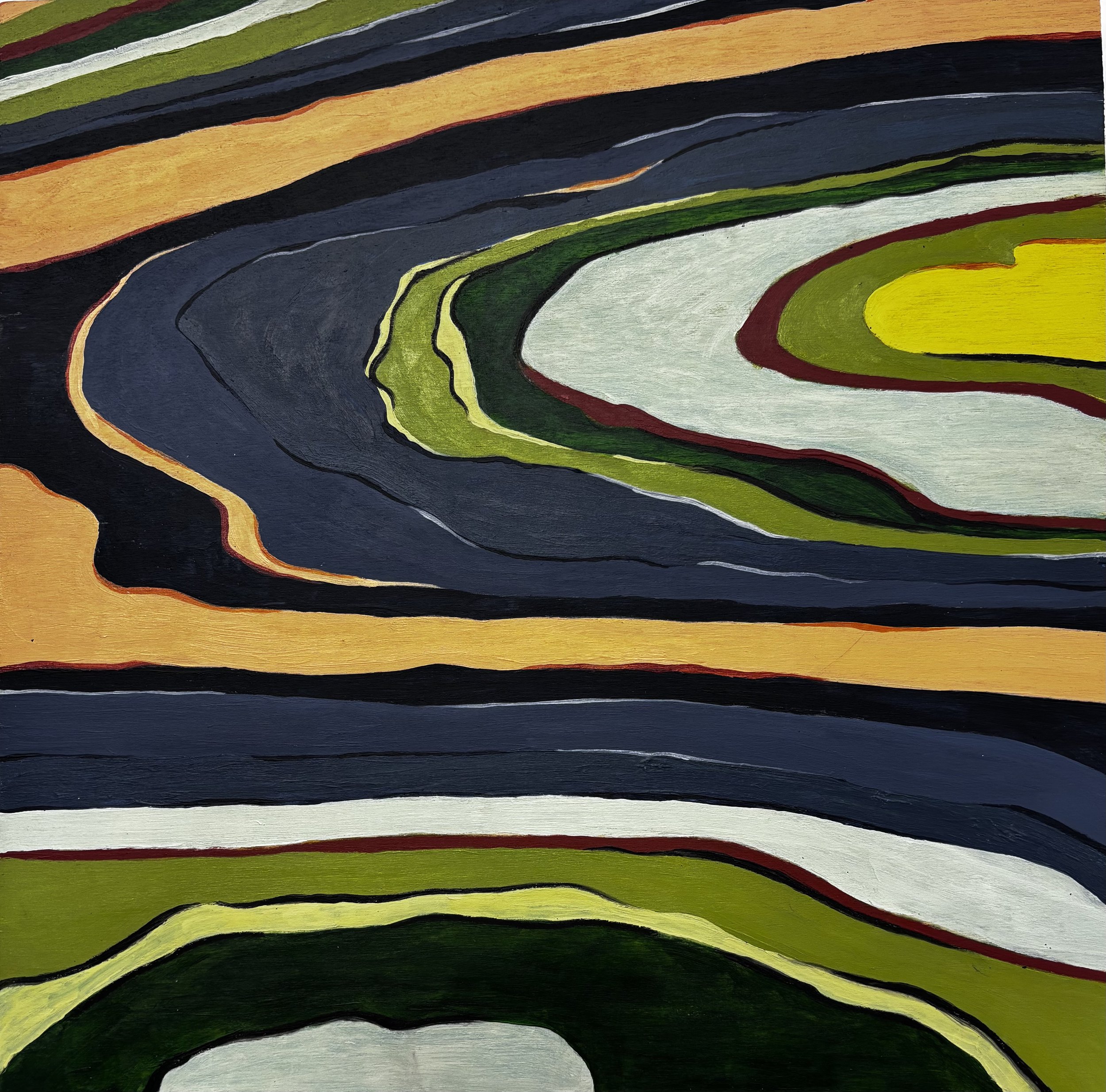 Terraced Landscape - Acrylic on wood - 12x12 - $160