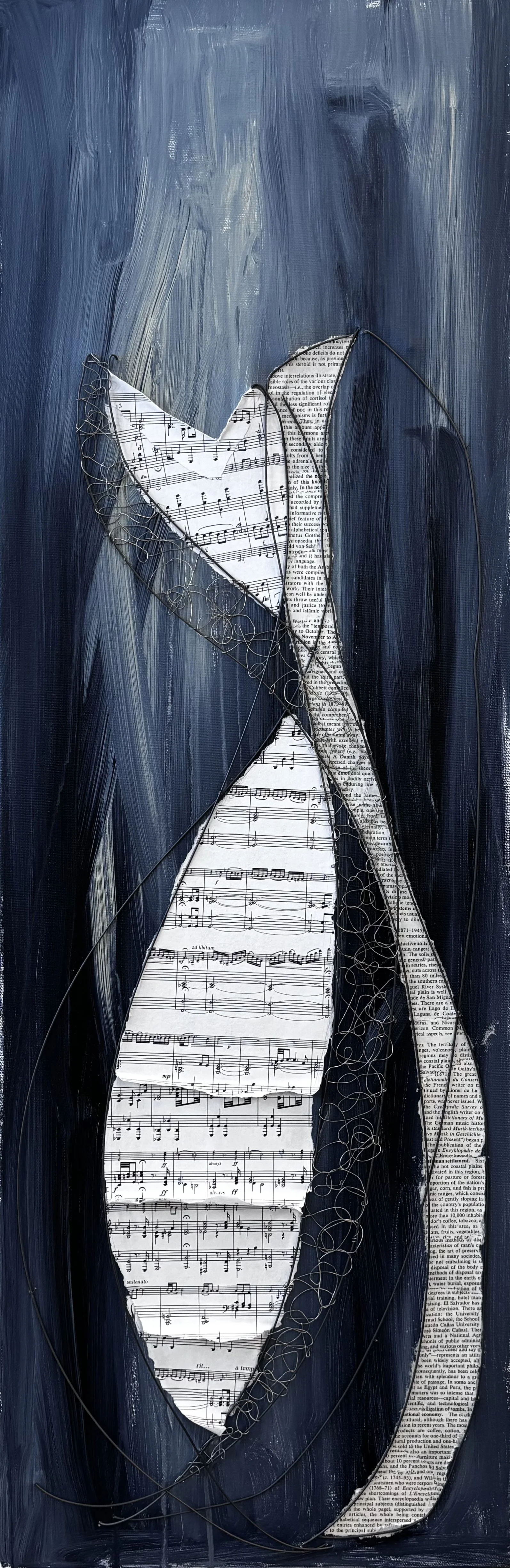 The Dance - Wire, paper, acrylic - 12x36 - $350