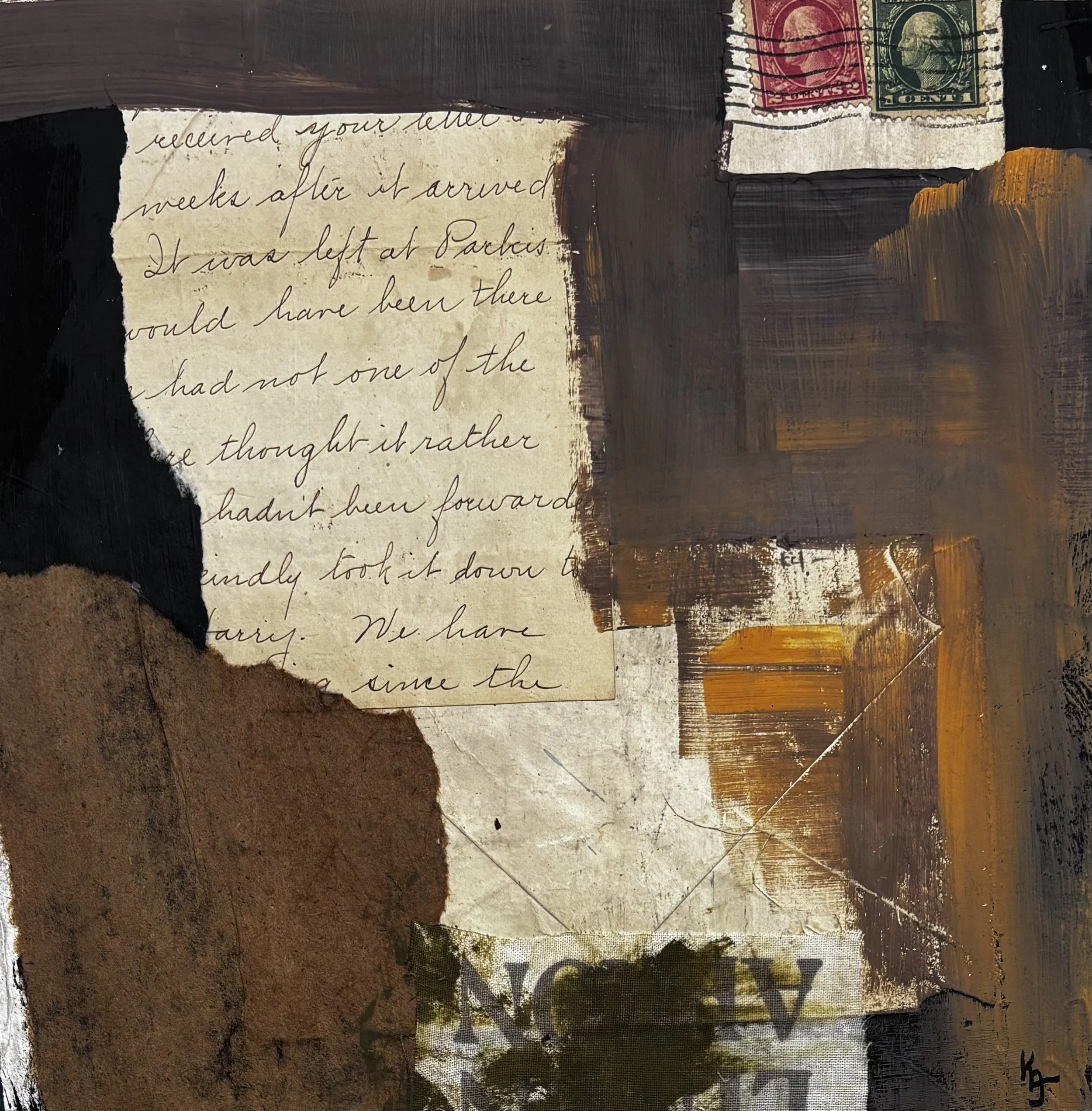 Letter Echoes 2 - Mixed Media & Wood - 8x8 - $100