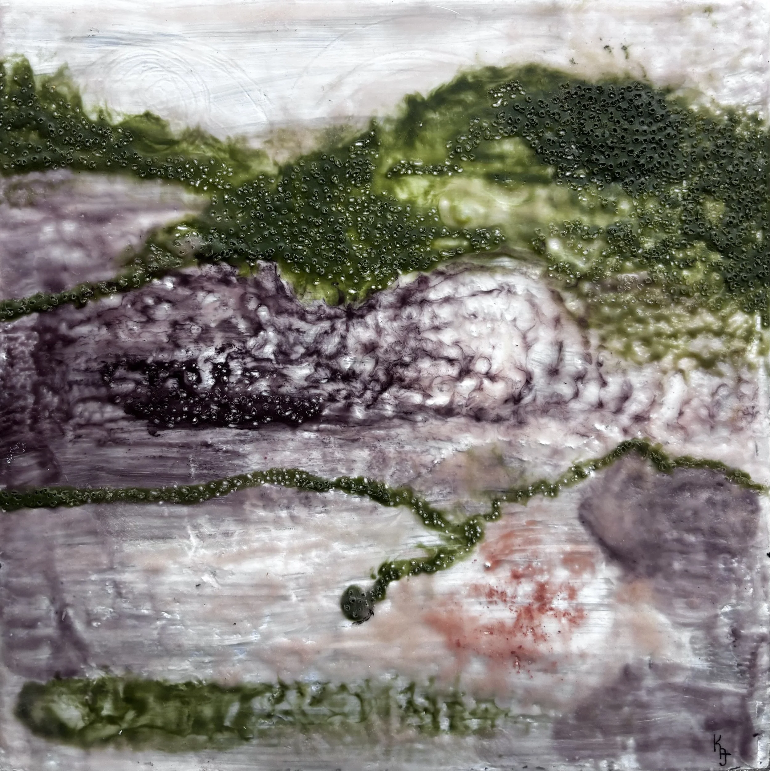 Montana - Wax & Acrylic on wood - 8x8 - $50