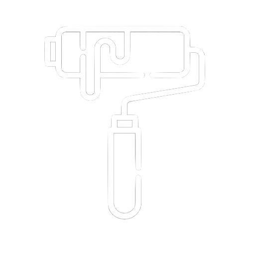 Cartoon illustration of a paint roller with a roller brush.