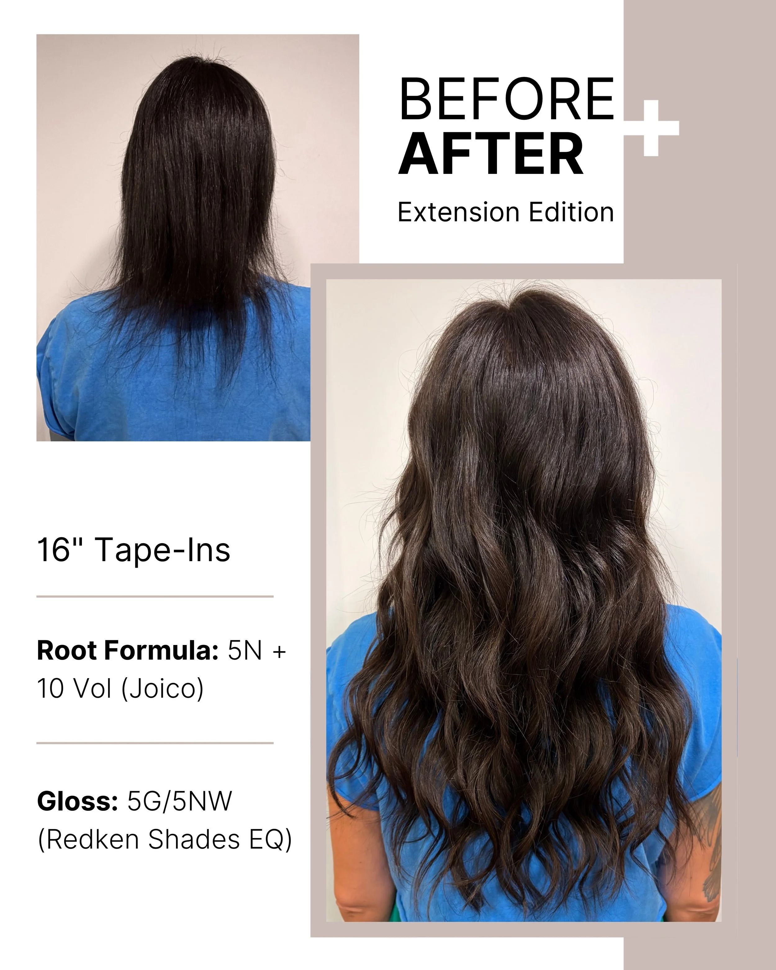 Lauryn has been getting extensions for about three years. We&rsquo;ve tried multiple methods, but the tape-ins allow us to customize the size to match the density of her hair. This allows her natural hair to continue growing, and ensures we're not da
