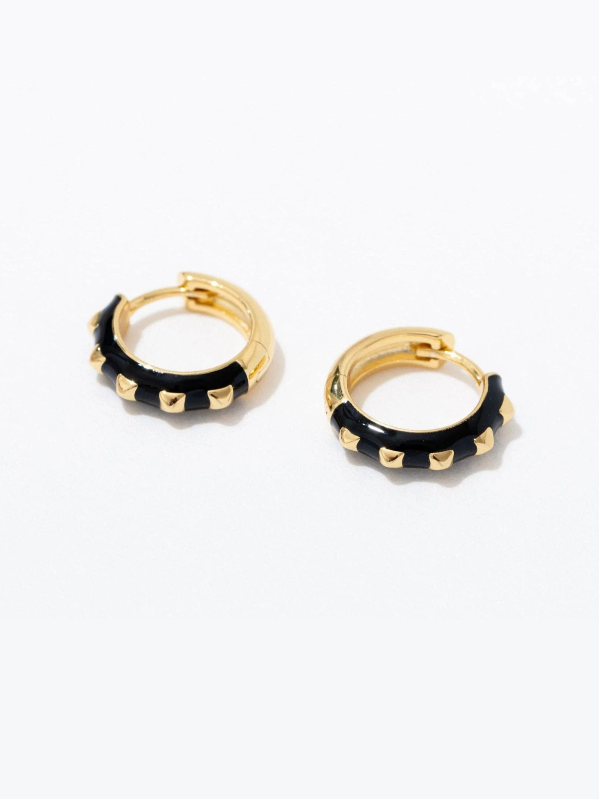 Larissa Loden Stud Enamel Huggie Hoop Earrings