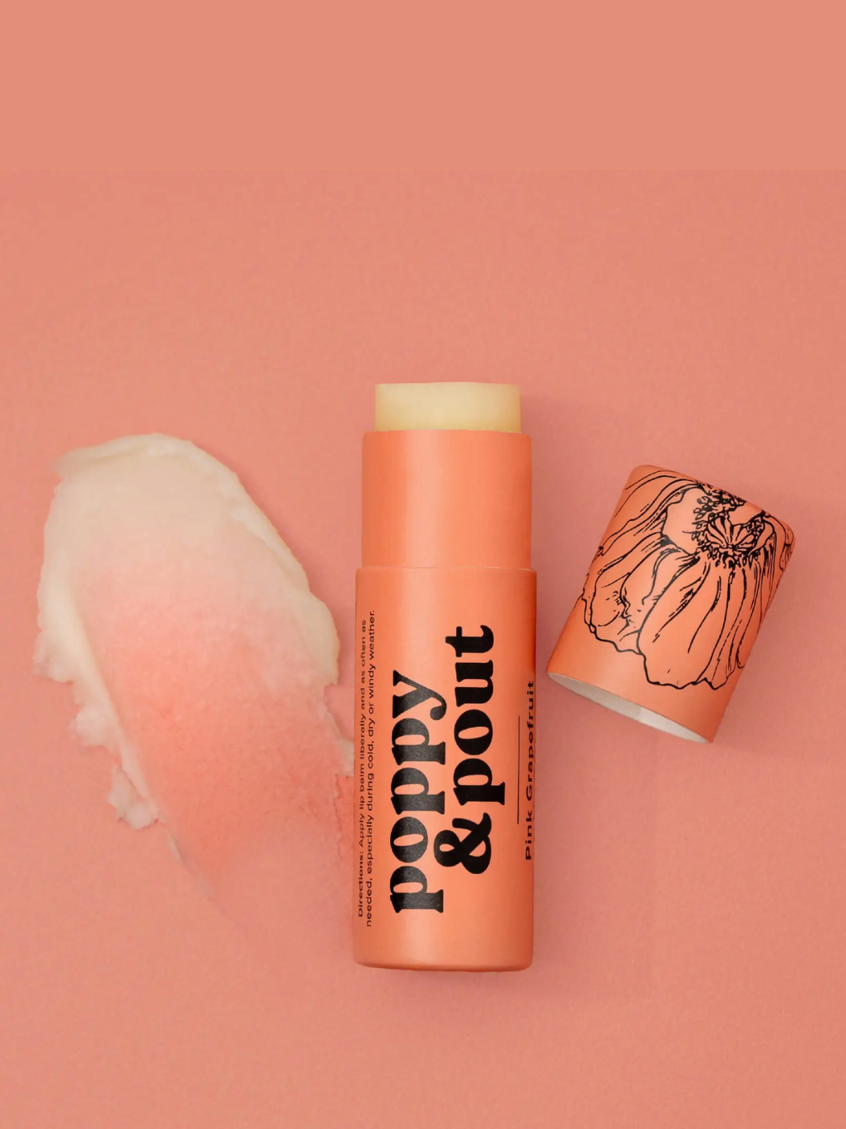 Poppy & Pout Lip Balm – Pink Grapefruit