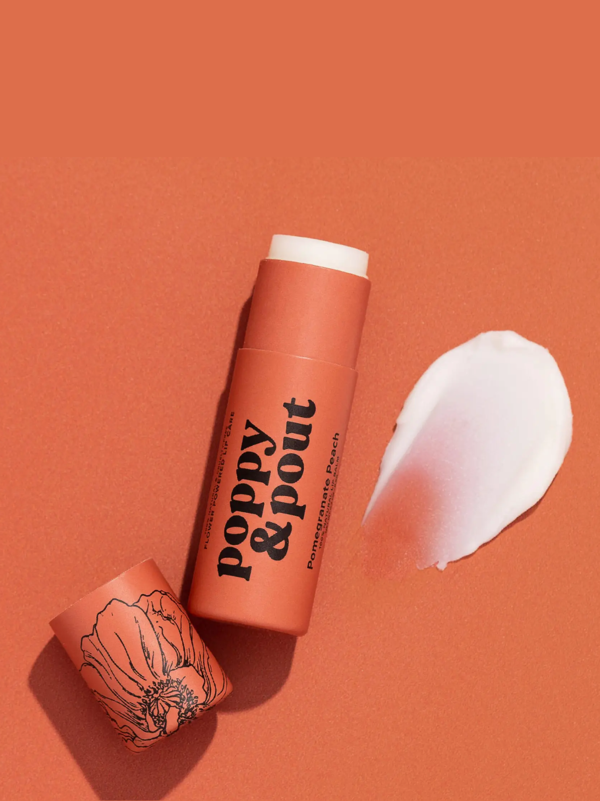Poppy & Pout Lip Balm – Pomegranate Peach