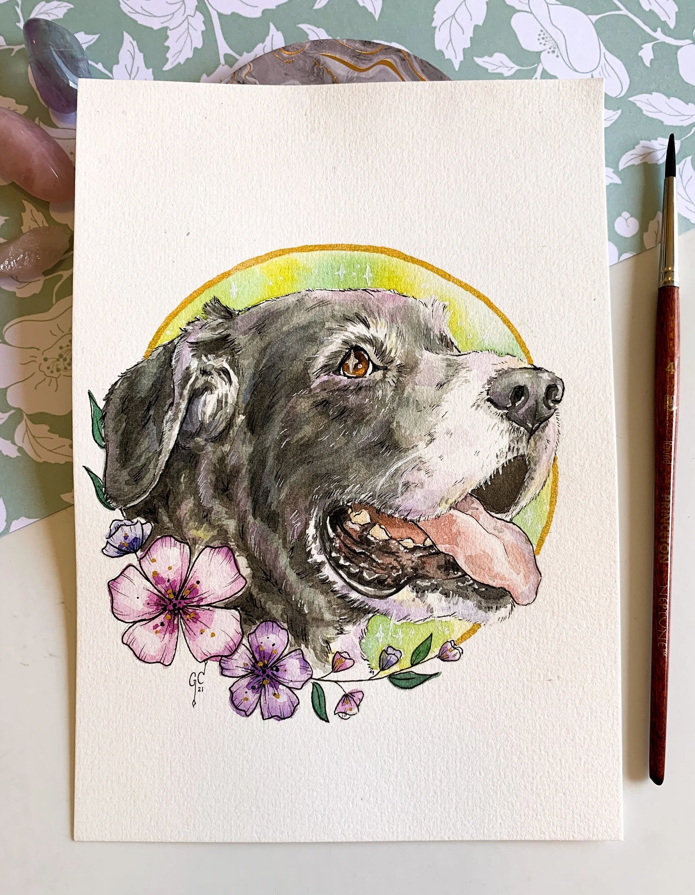 Watercolor Galaxy Pet Pawtrait