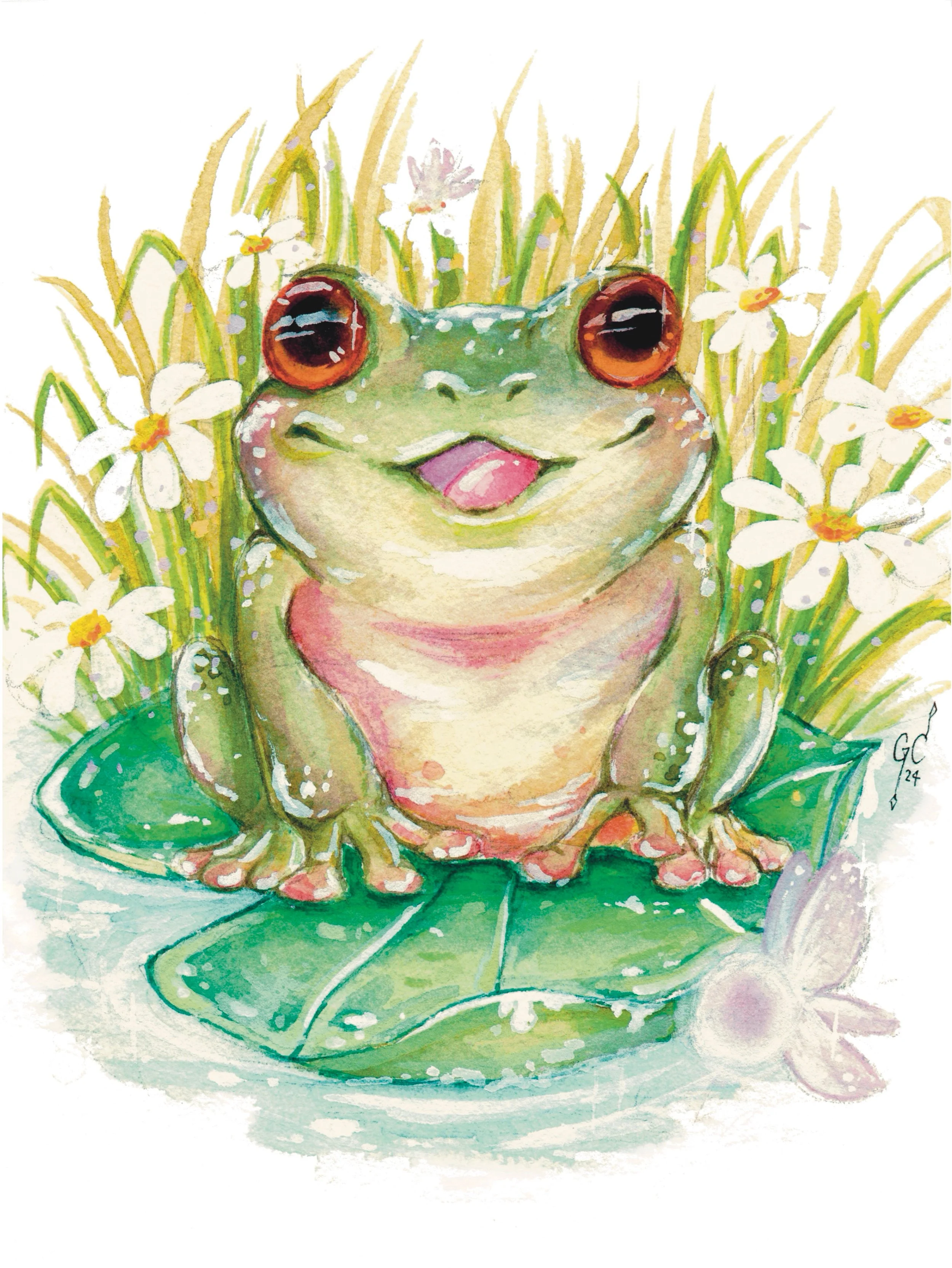 Froggbert the Frog Watercolor