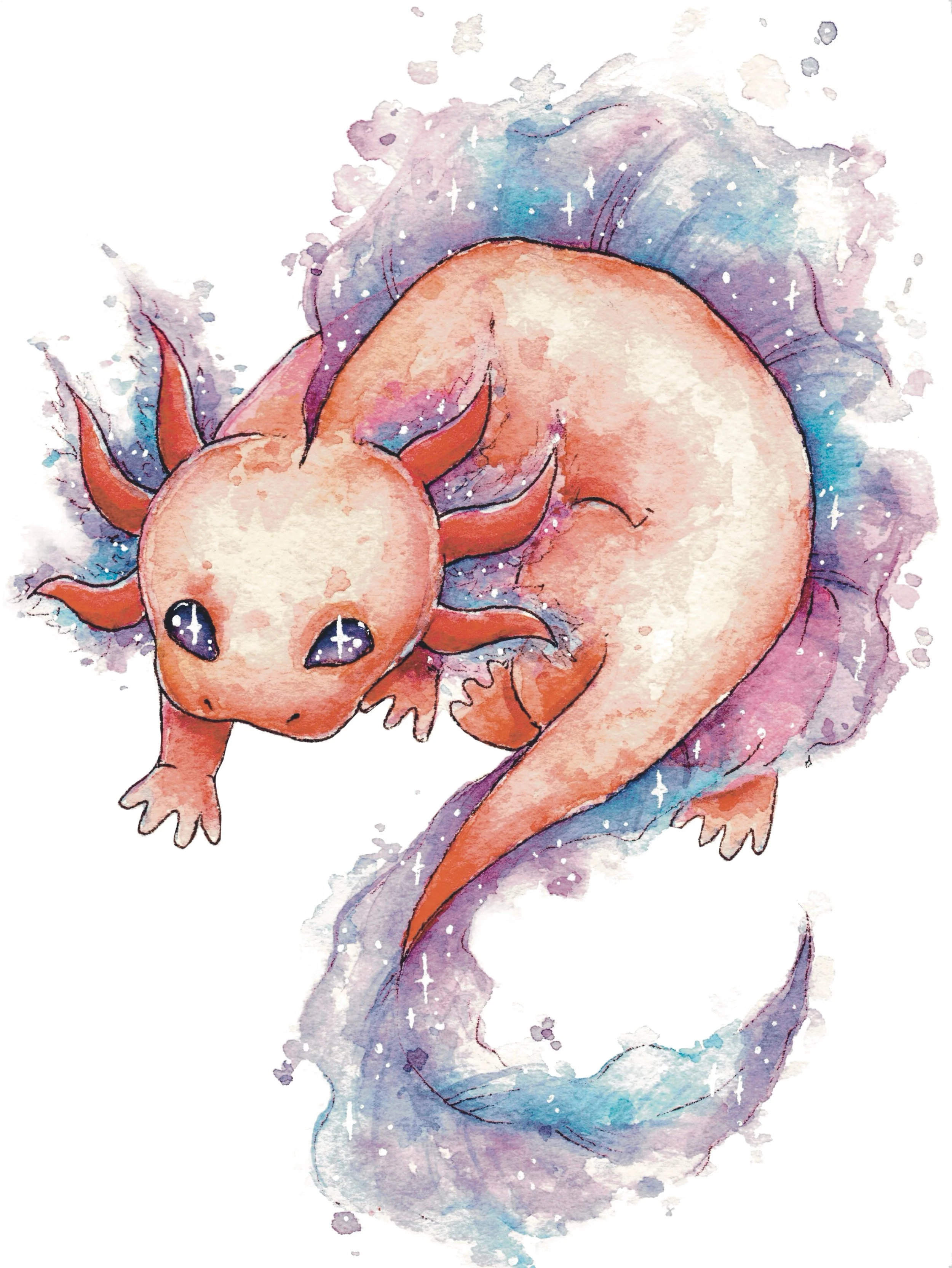 Galaxolotl Watercolor