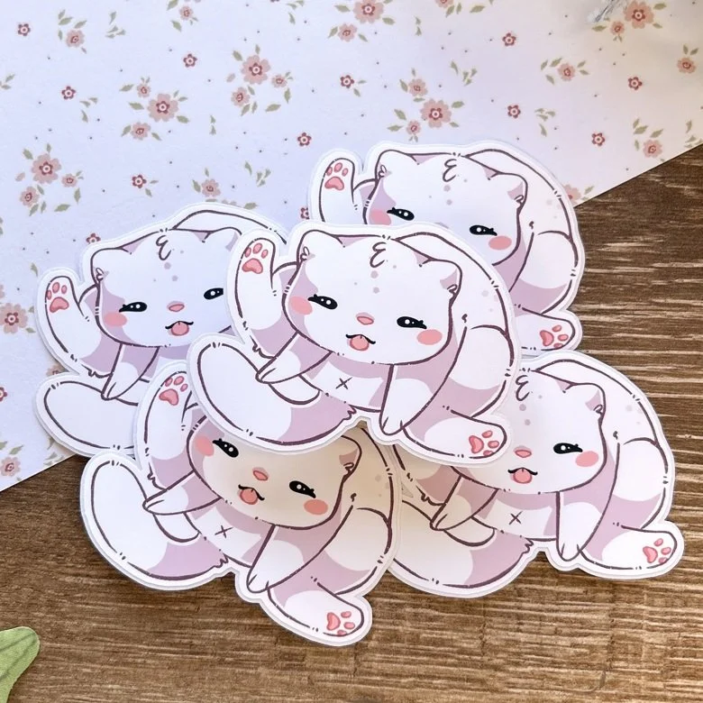 White Cat Sticker.jpeg