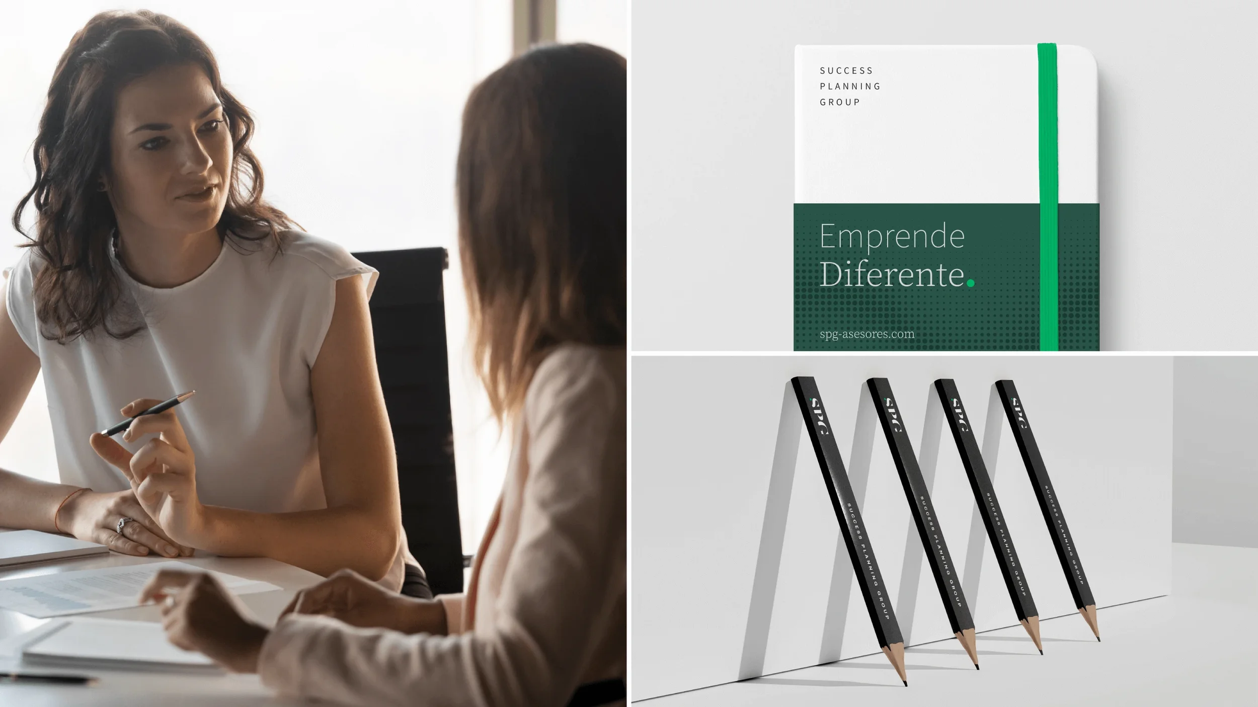 Corporate brochure designed for a financial services brand identity system.