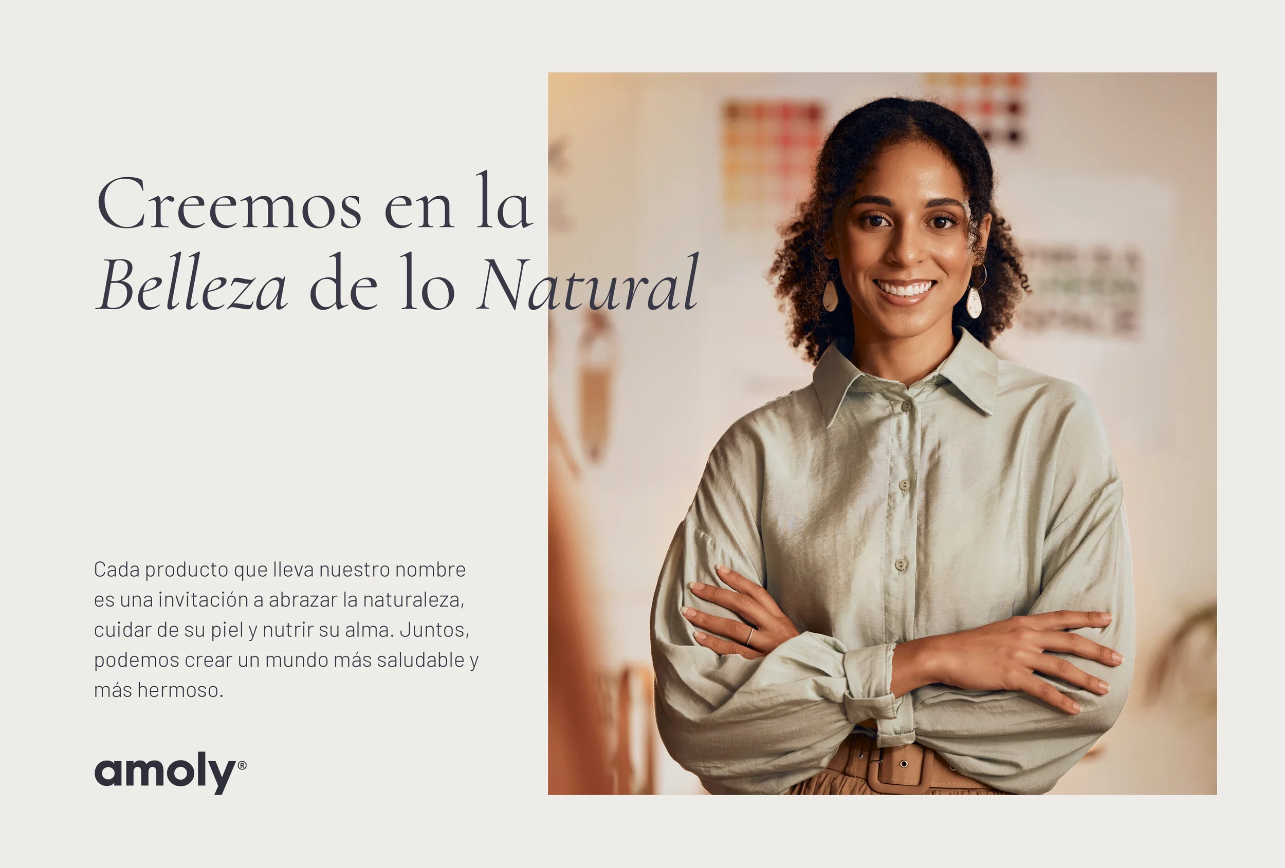 Amoly brand campaign celebrating natural beauty and craftsmanship