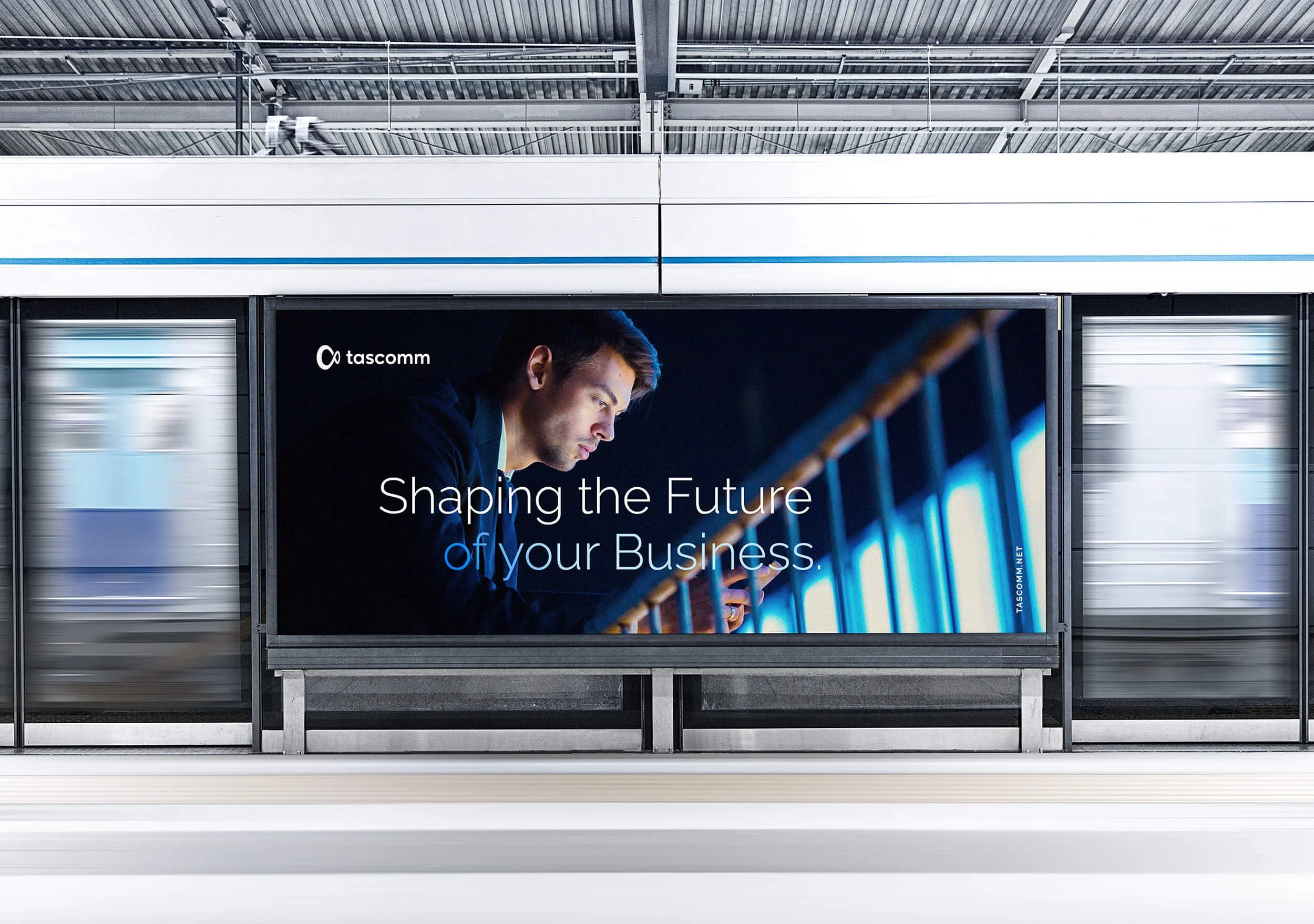 Outdoor digital advertising signage for a corporate brand campaign