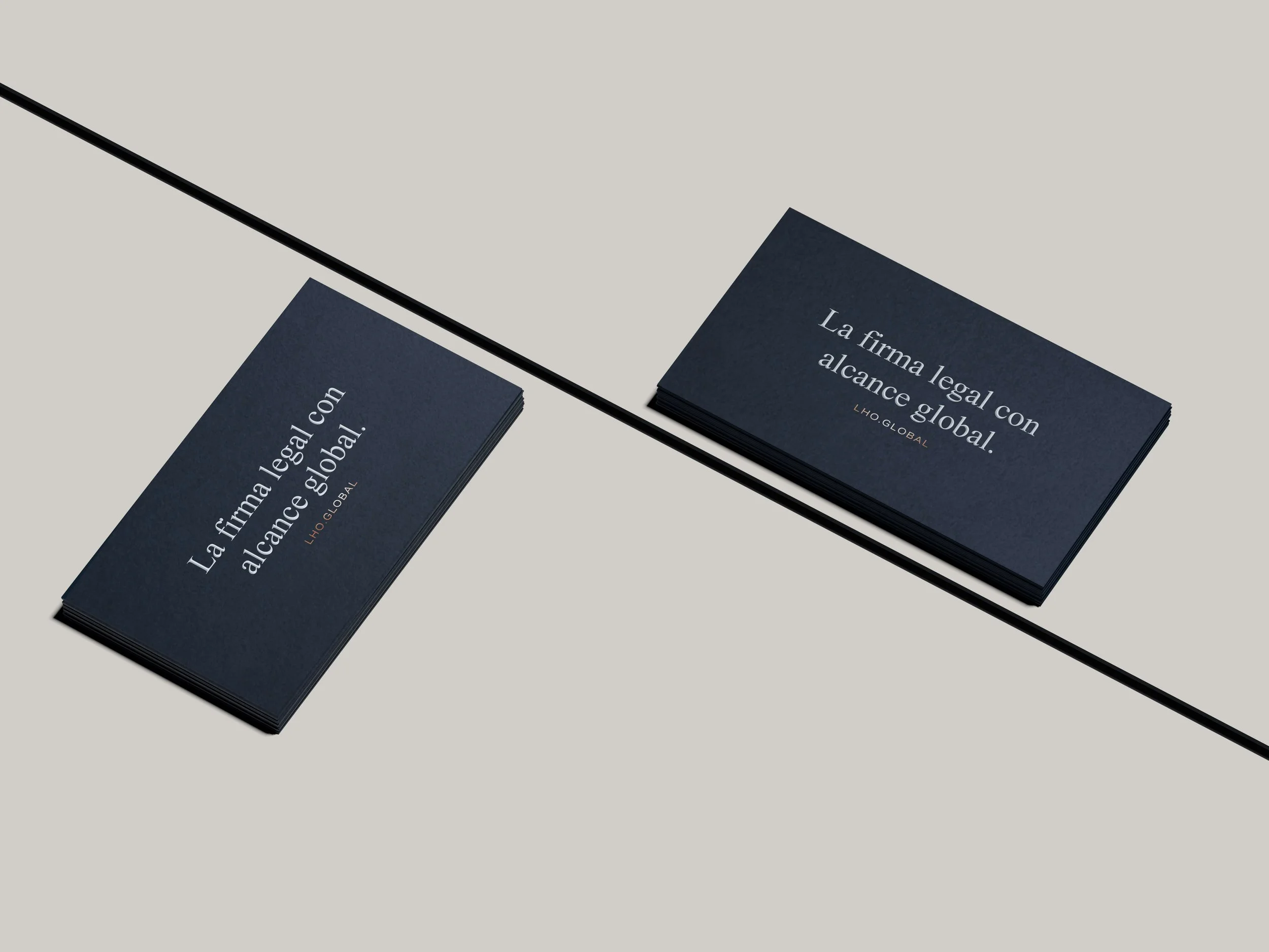 Law firm business card design, "The global legal firm"