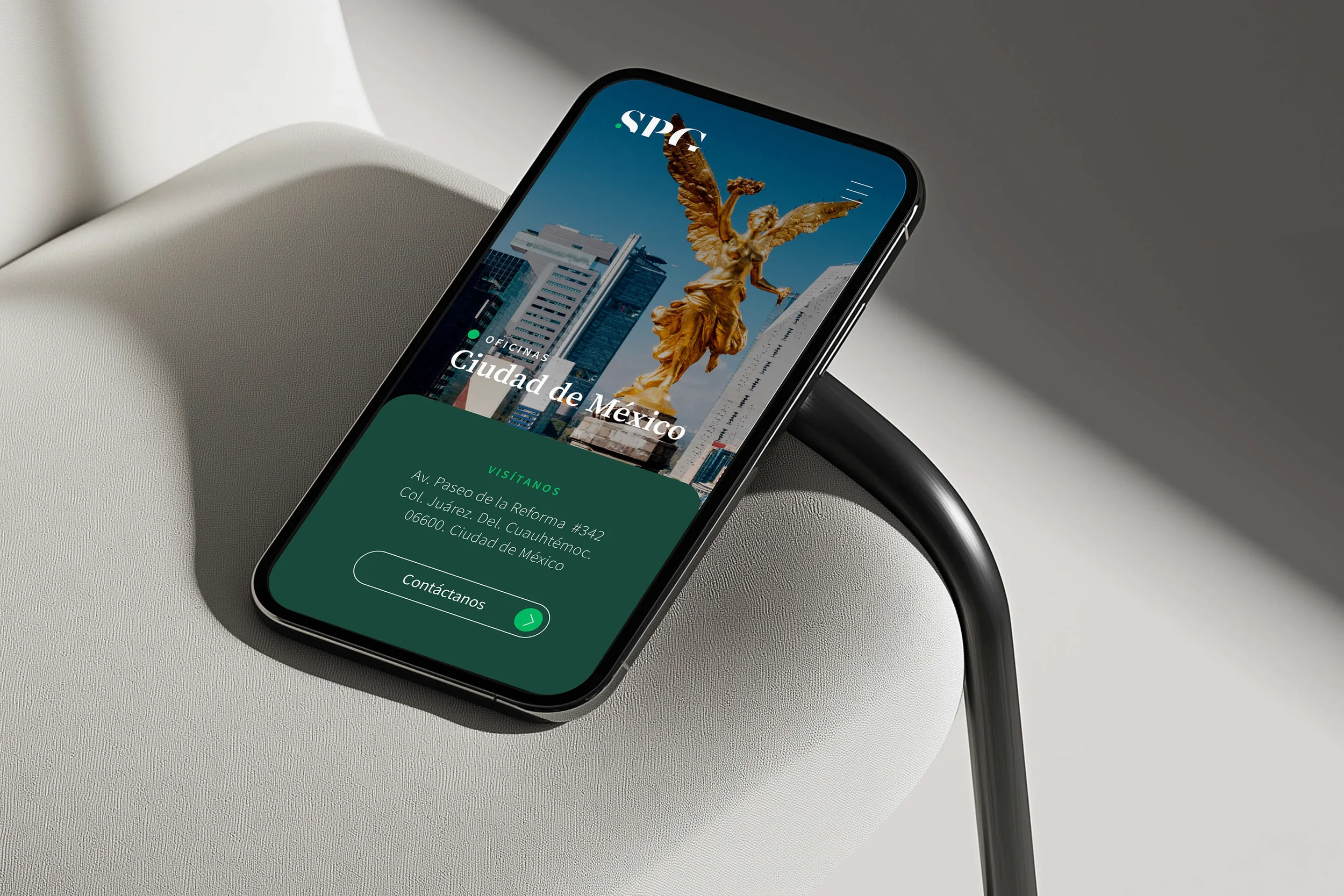 Mobile interface designed for a financial services company brand identity.