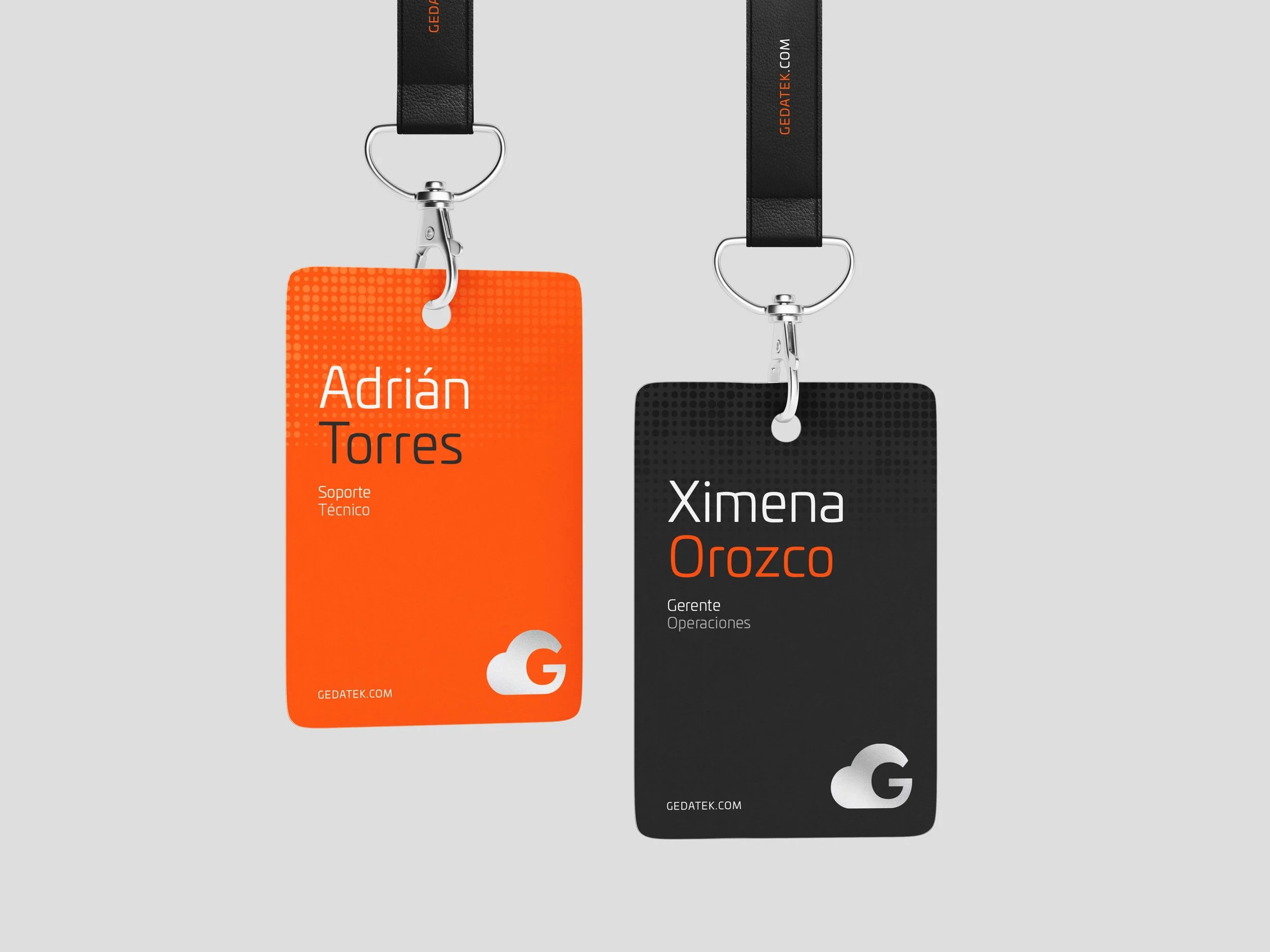Employee ID badge and lanyard design for a tech company