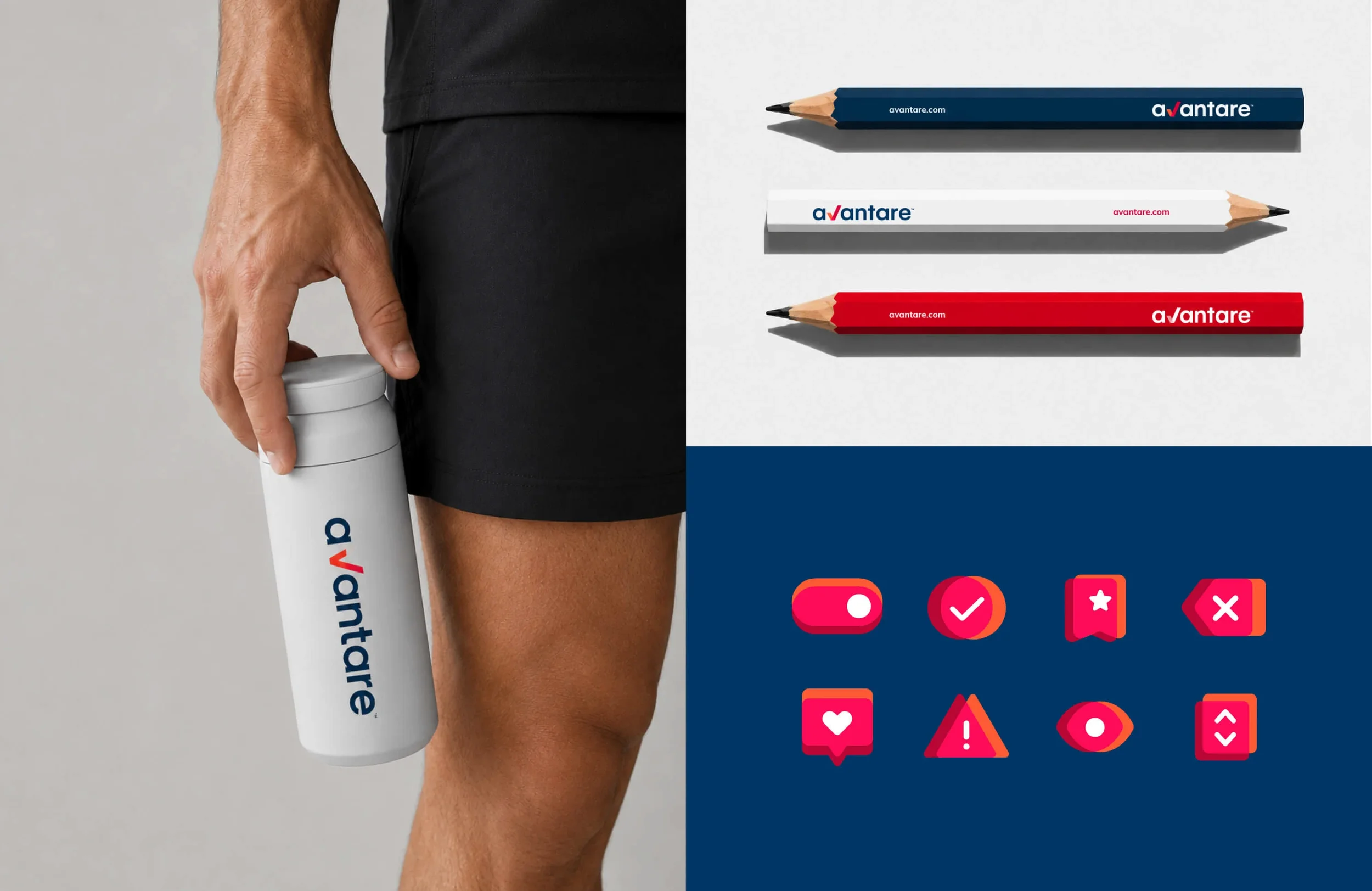 Corporate brand applications including promotional merchandise and icon system design.
