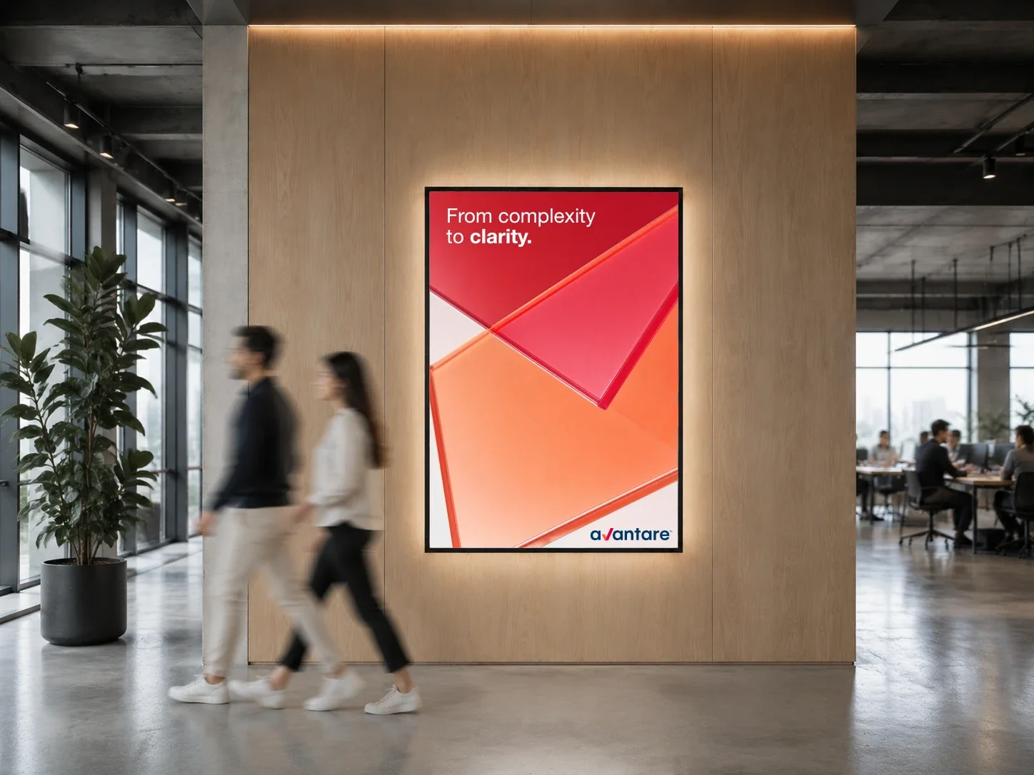 Interior office poster designed for a business consulting brand identity.