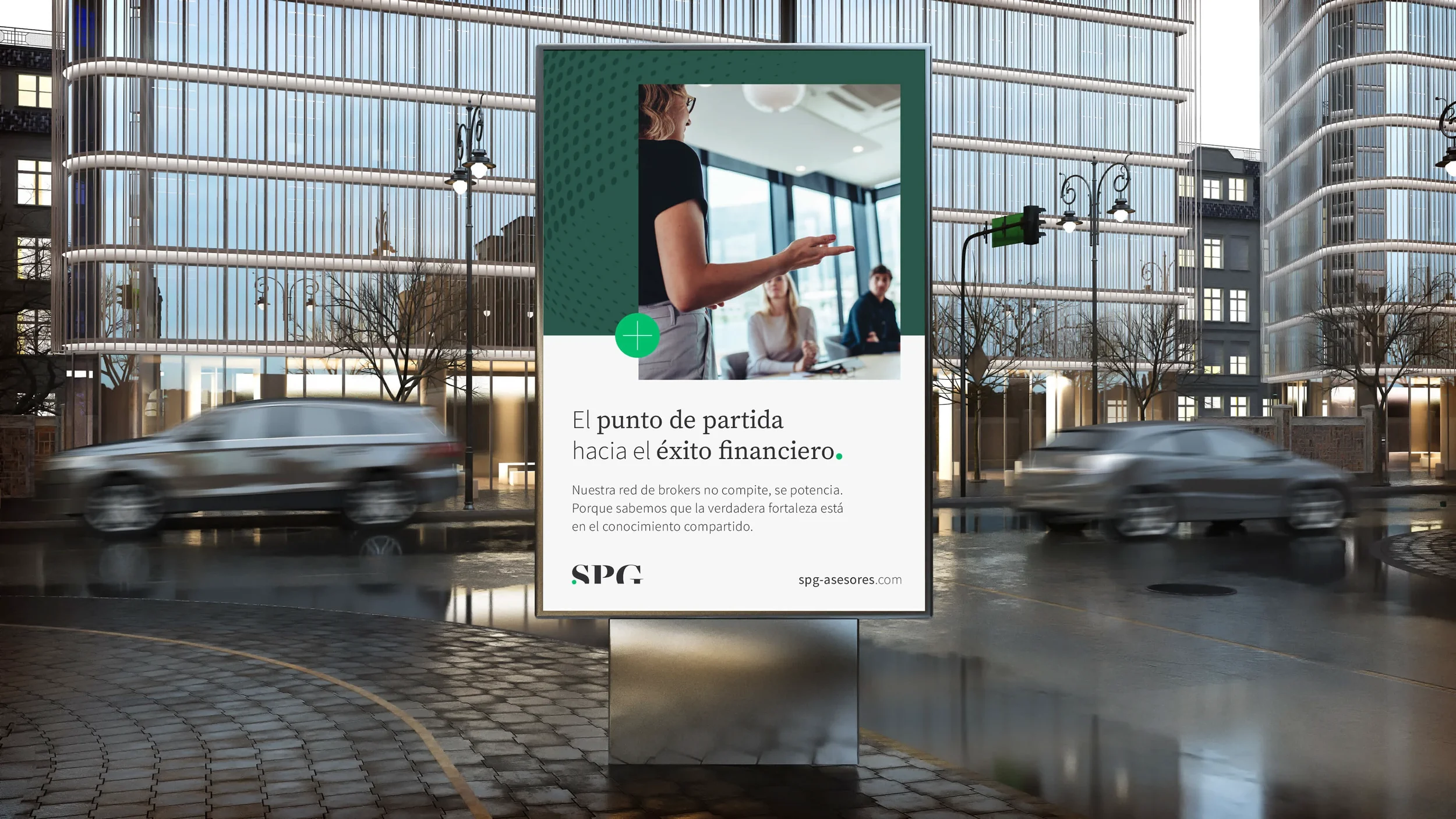Outdoor billboard designed for an insurance advisory brand identity.
