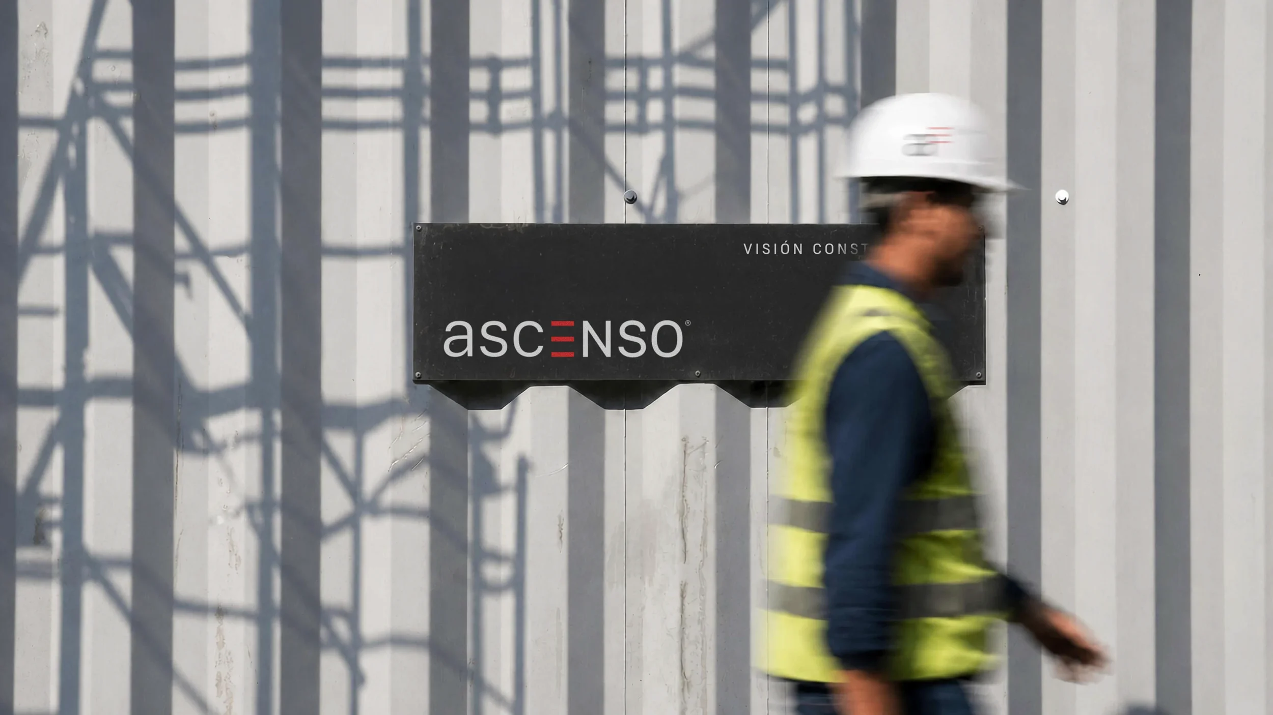 Architectural logo signage designed for a construction company visual identity.