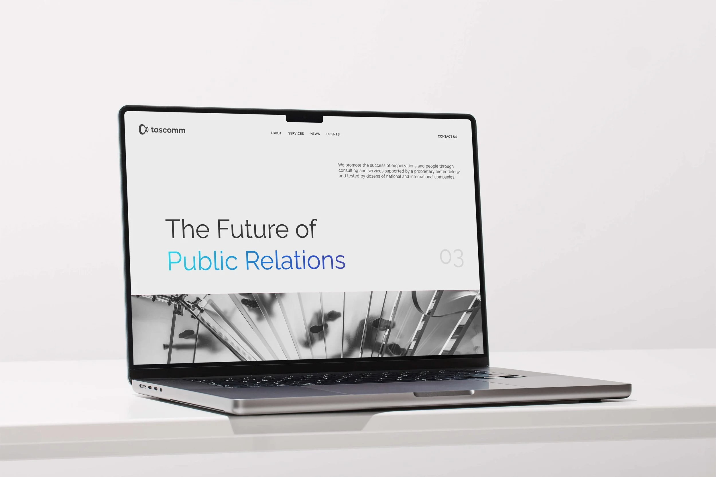 Website design for a public relations and marketing agency