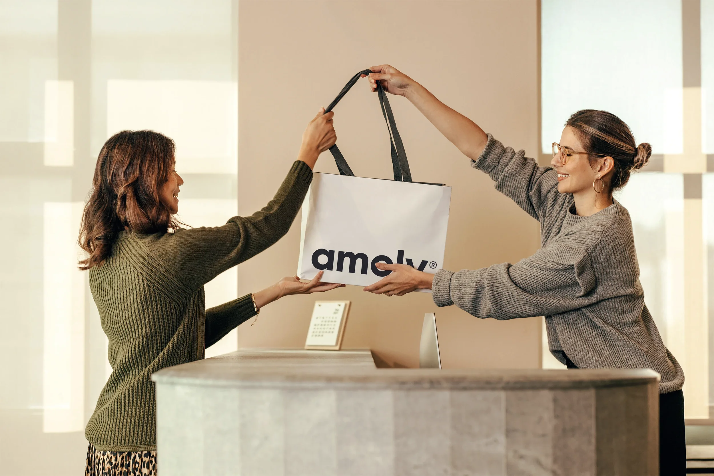 Amoly branded tote bag for artisan soap packaging