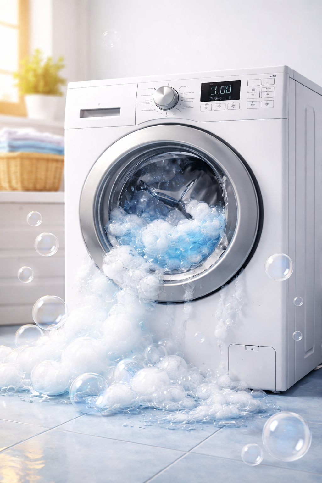 washing machine with suds