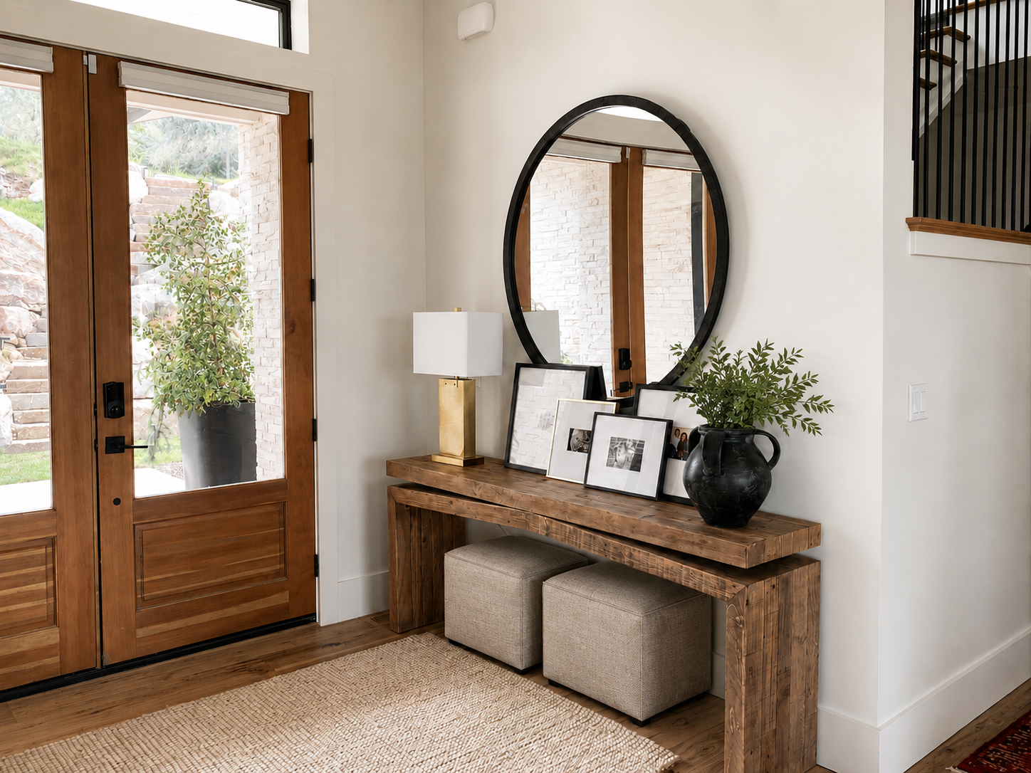 Console Interior Design Entryway design Modern Farmhouse interior designer boise meridian star eagle idaho treasure valley designer
