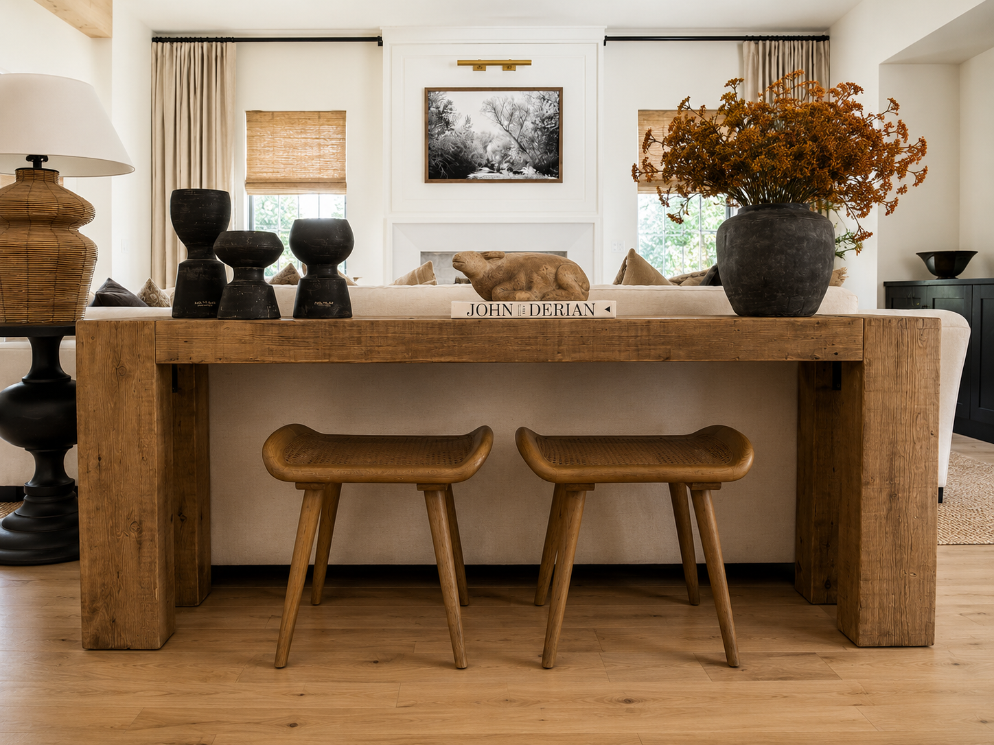 Modern Farmhouse Console Table Interior Design Boise Meridian Star Eagle Idaho Treasure Valley Idaho
