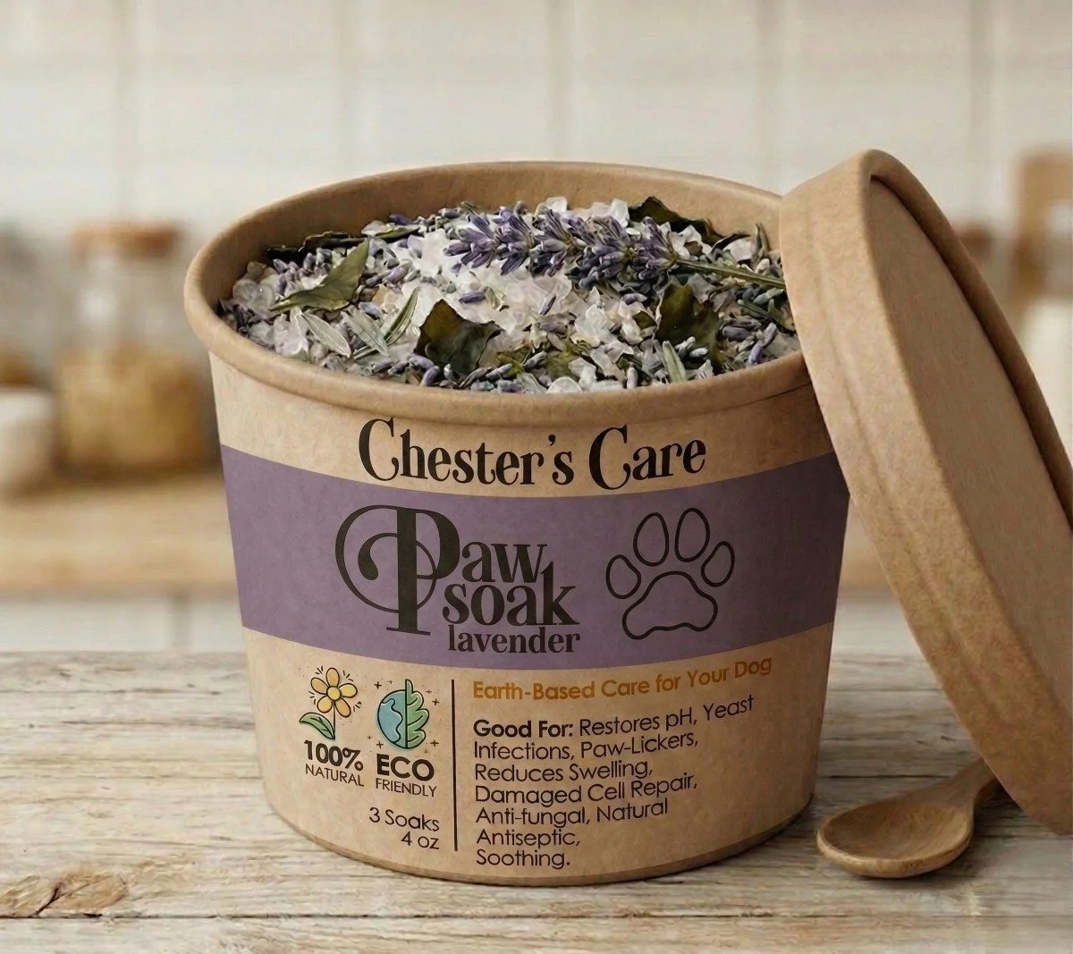 Chester’s Paw Soak: Lavender, Kelp & Oat