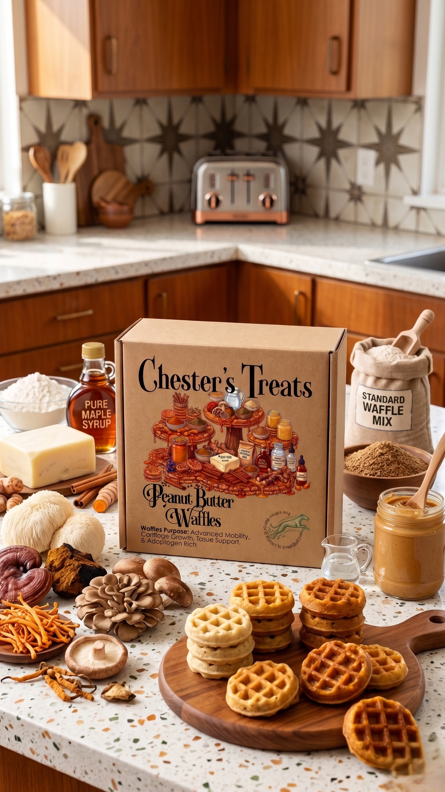 Chester's Peanut Butter Waffle Dog Treats with Glucosamine