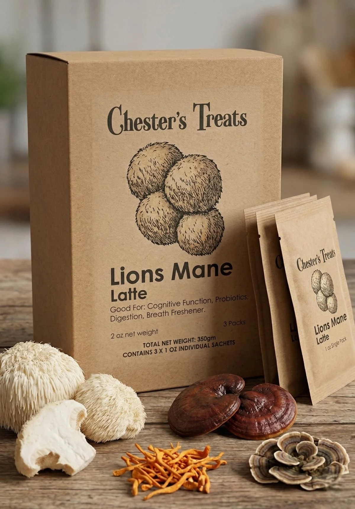 CHESTER'S LIONS MANE LATTE DOG BEVERAGE