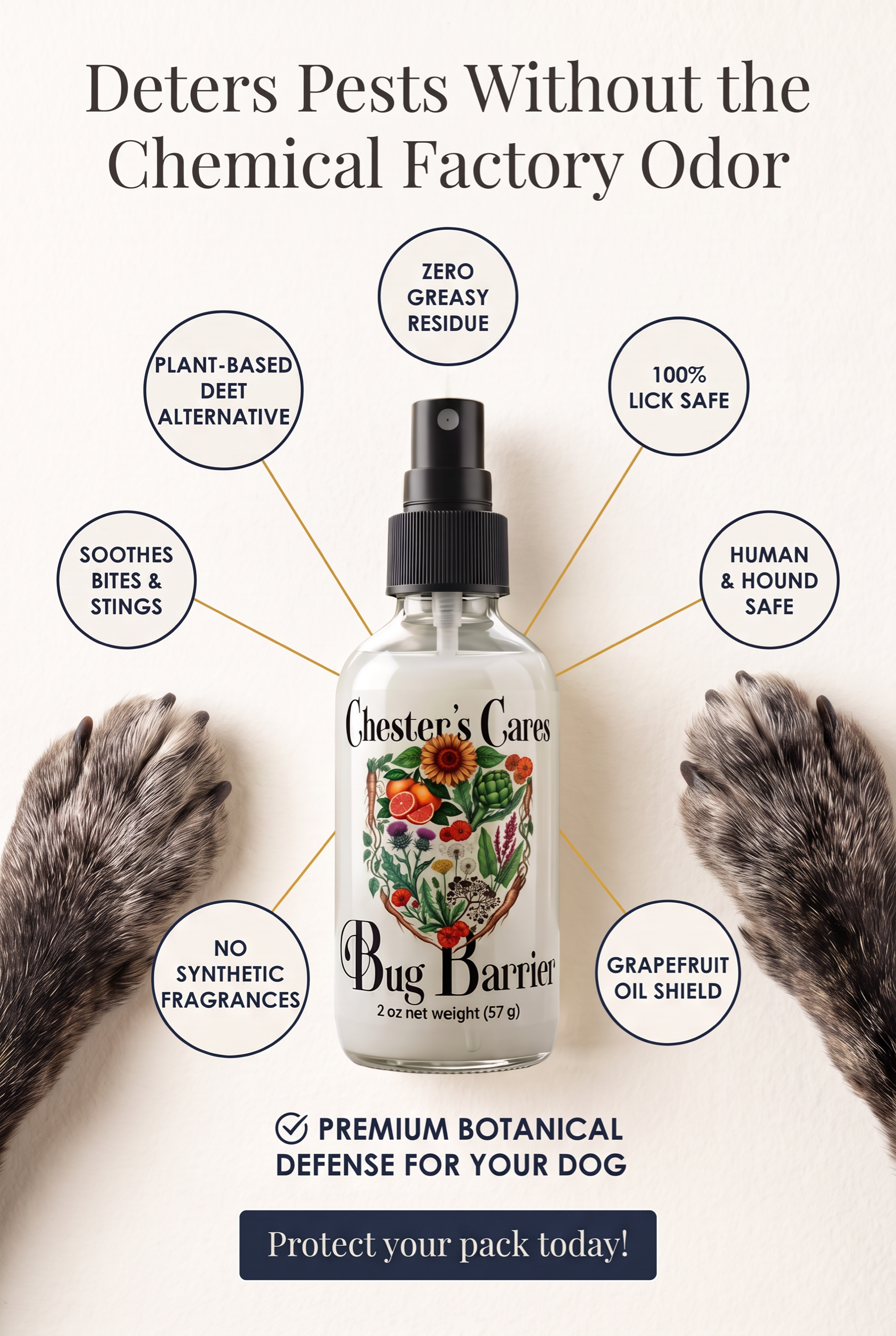 Chester's Bug Barrier with Grapefruit Oil for Natural Bug and Pest Deterrence